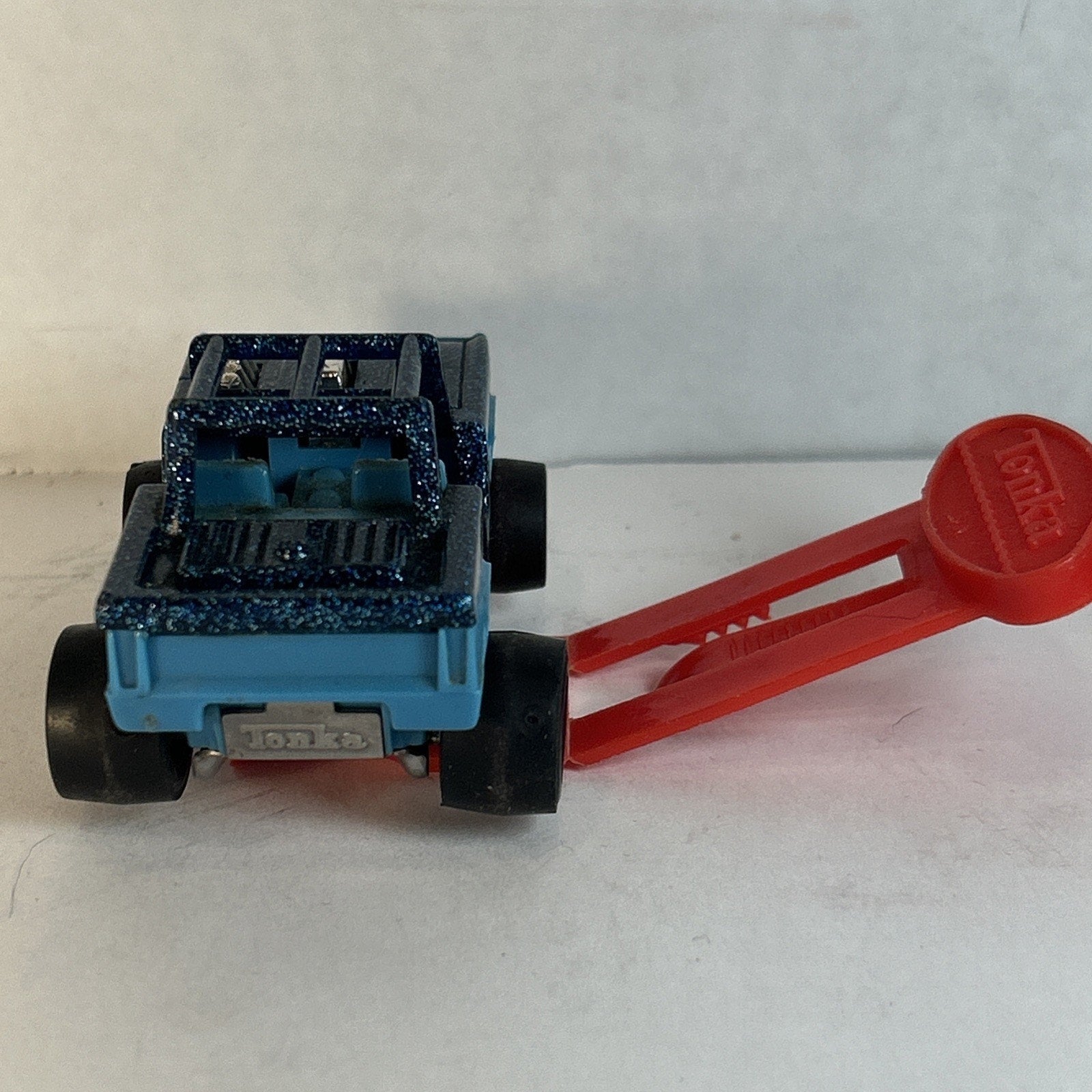 1970s Tonka Totes Ford Bronco Blue Metallic Diecast Mini Jeep w/ Belt Clip