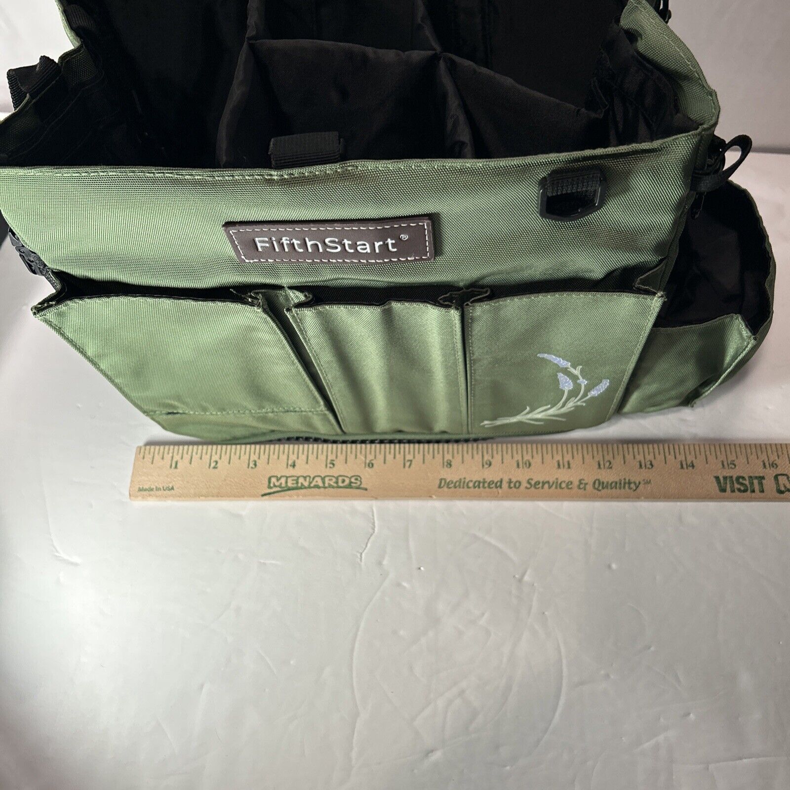 Fifth Start Garden Tool Set with Tote Caddy Kneeling Pad Shovel Rake Trowel