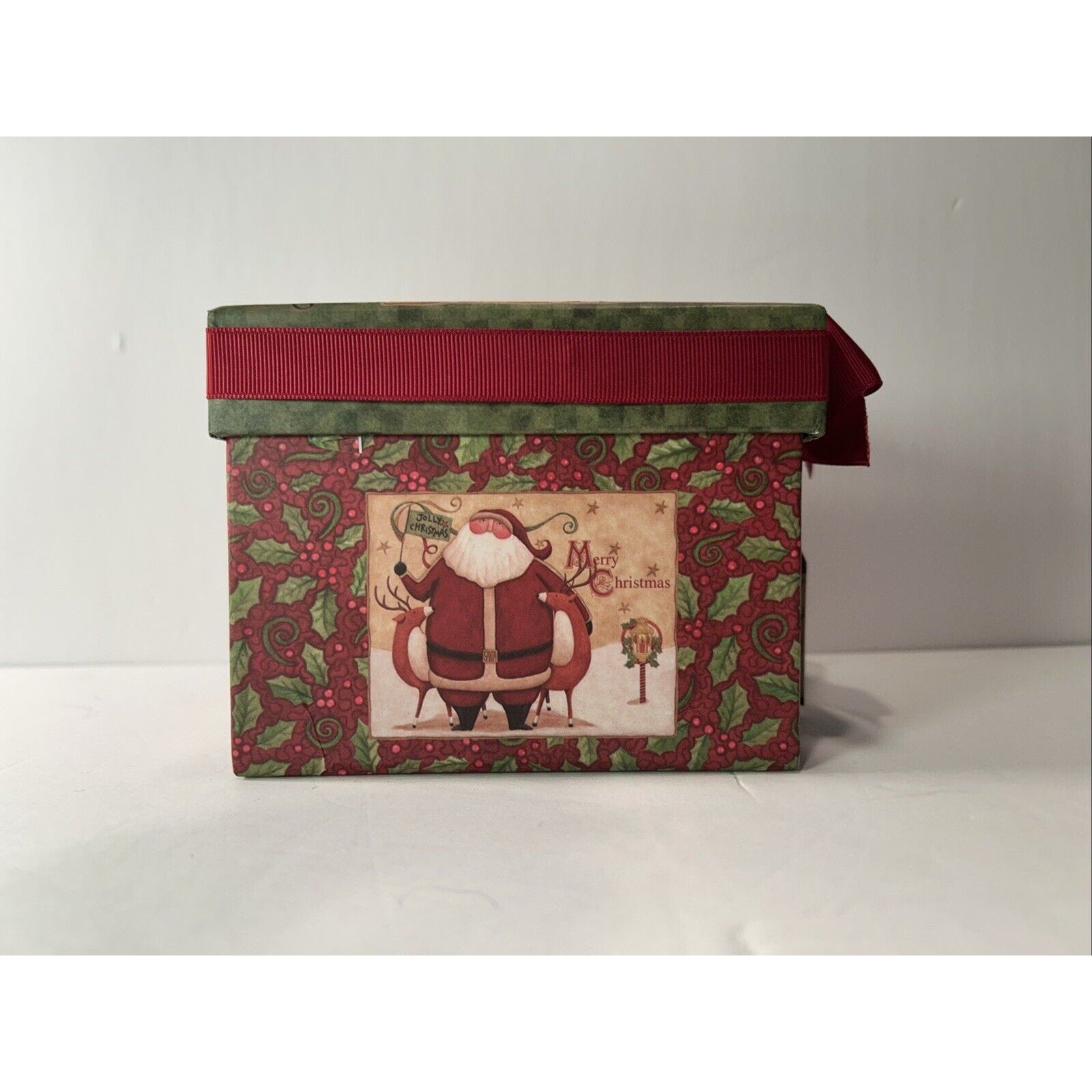 2 Small Decorative Square Gift Box, 1 Snowman, 1 Santa