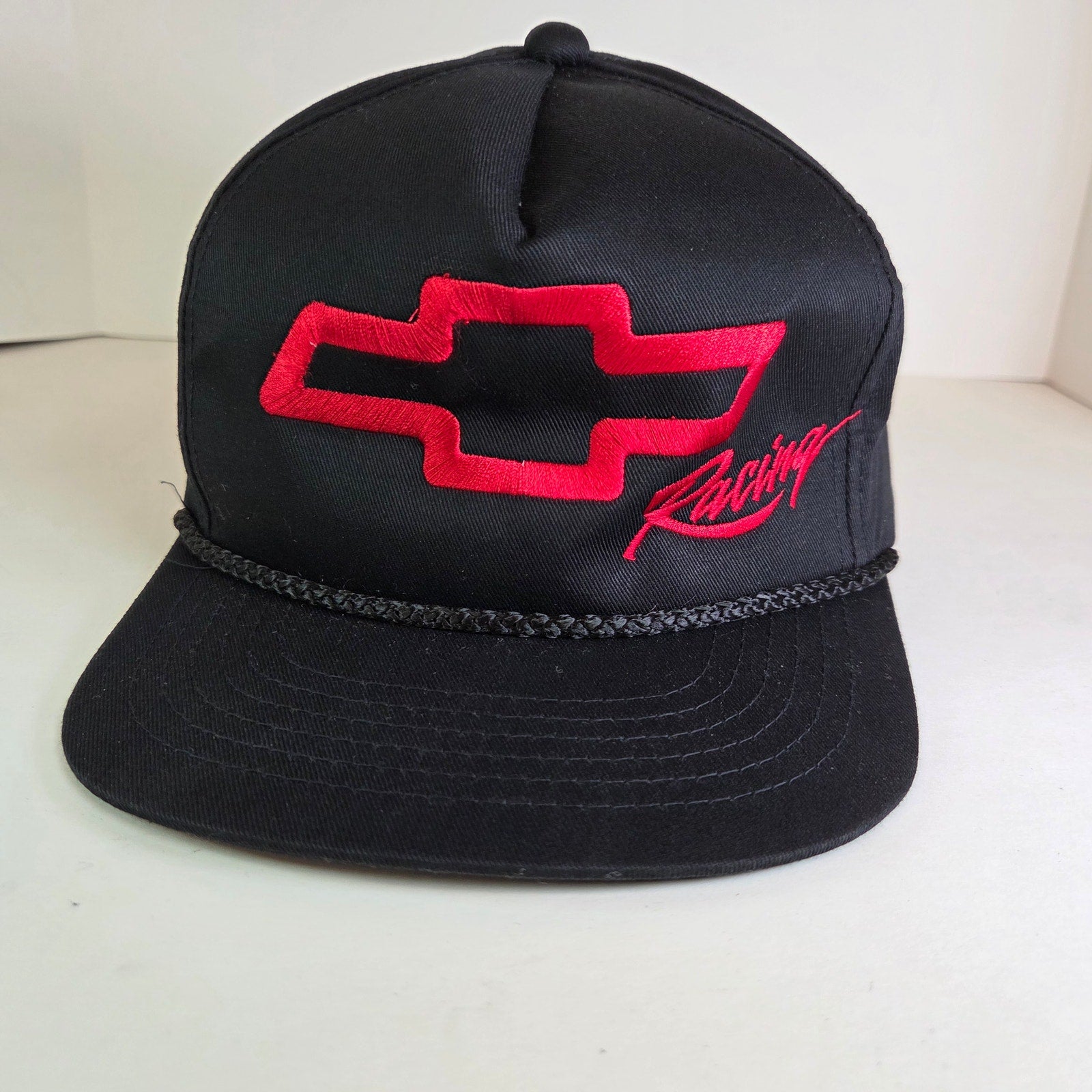 Vintage Chevrolet Racing Snapback Hat Black Red embroidery YoungAn Bangladesh