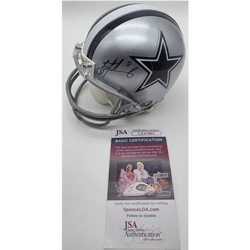 Dallas Cowboys Mini Helmet Troy Aikman Autographed w/ JSA COA
