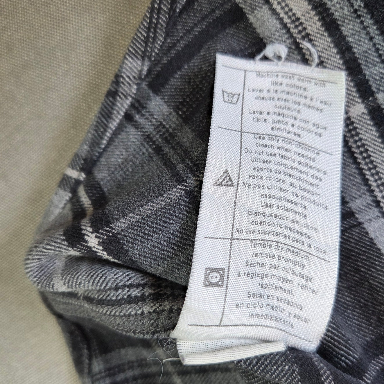 Carhartt XL Tall Heavyweight Plaid Flannel Work Shirt Gray 100% Cotton