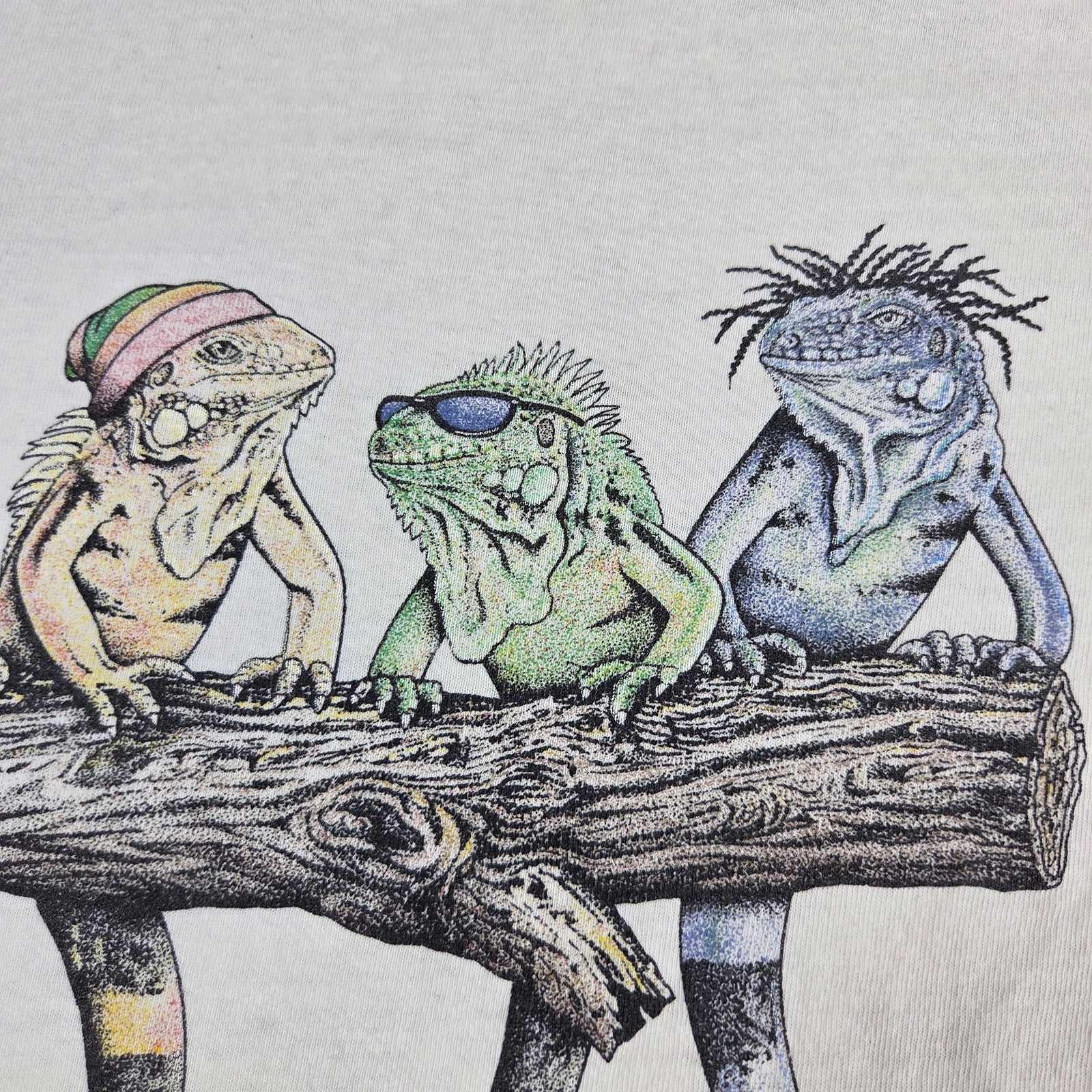 Yazbek Ixtapa Zihuatanejo Mexico Iguana Lizard Graphic T Shirt Mens L VTG