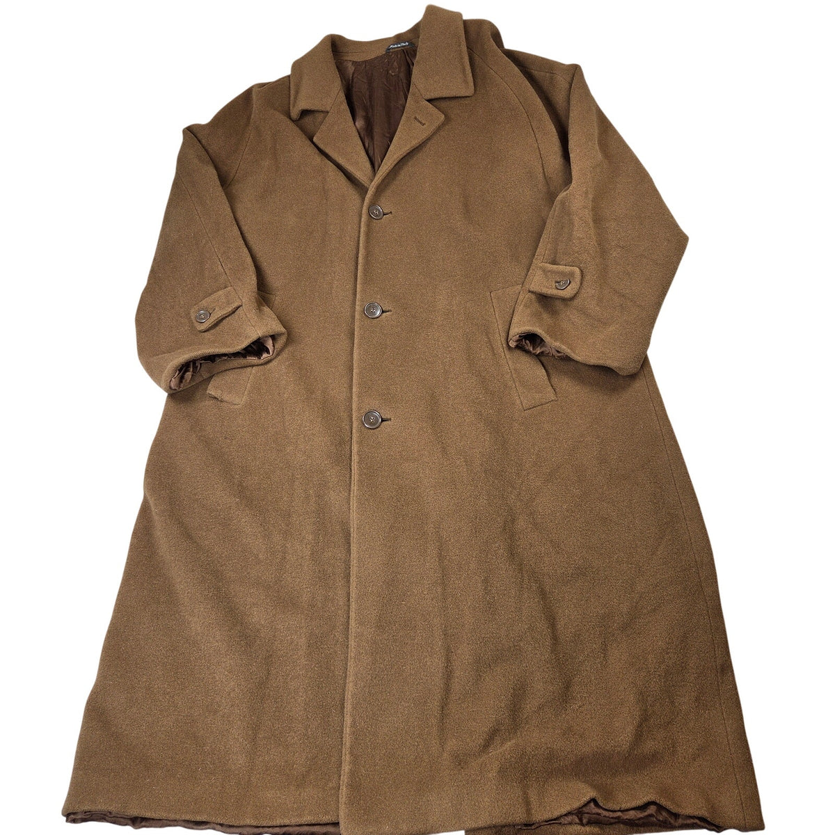 Marzotto for Barneys New York Wool Overcoat Made Italy Mens 42R Brown