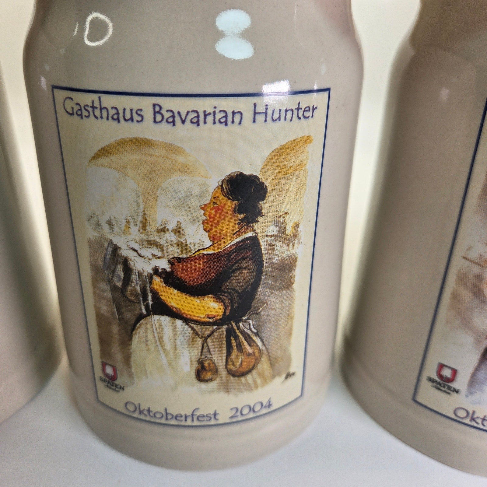 Spaten München Beer Steins Lot of 5 Gasthaus Bavarian Hunter 0.5 L 2003-07