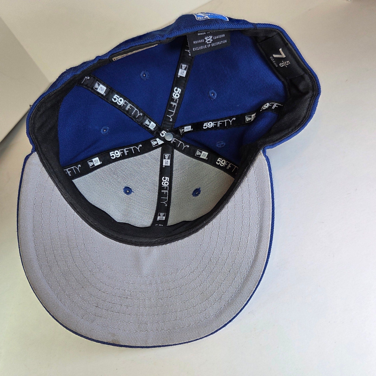 New Era 59FIFTY NY Knicks Hardwood Classics Blue Fitted Hat 7 5/8 Wool NBA