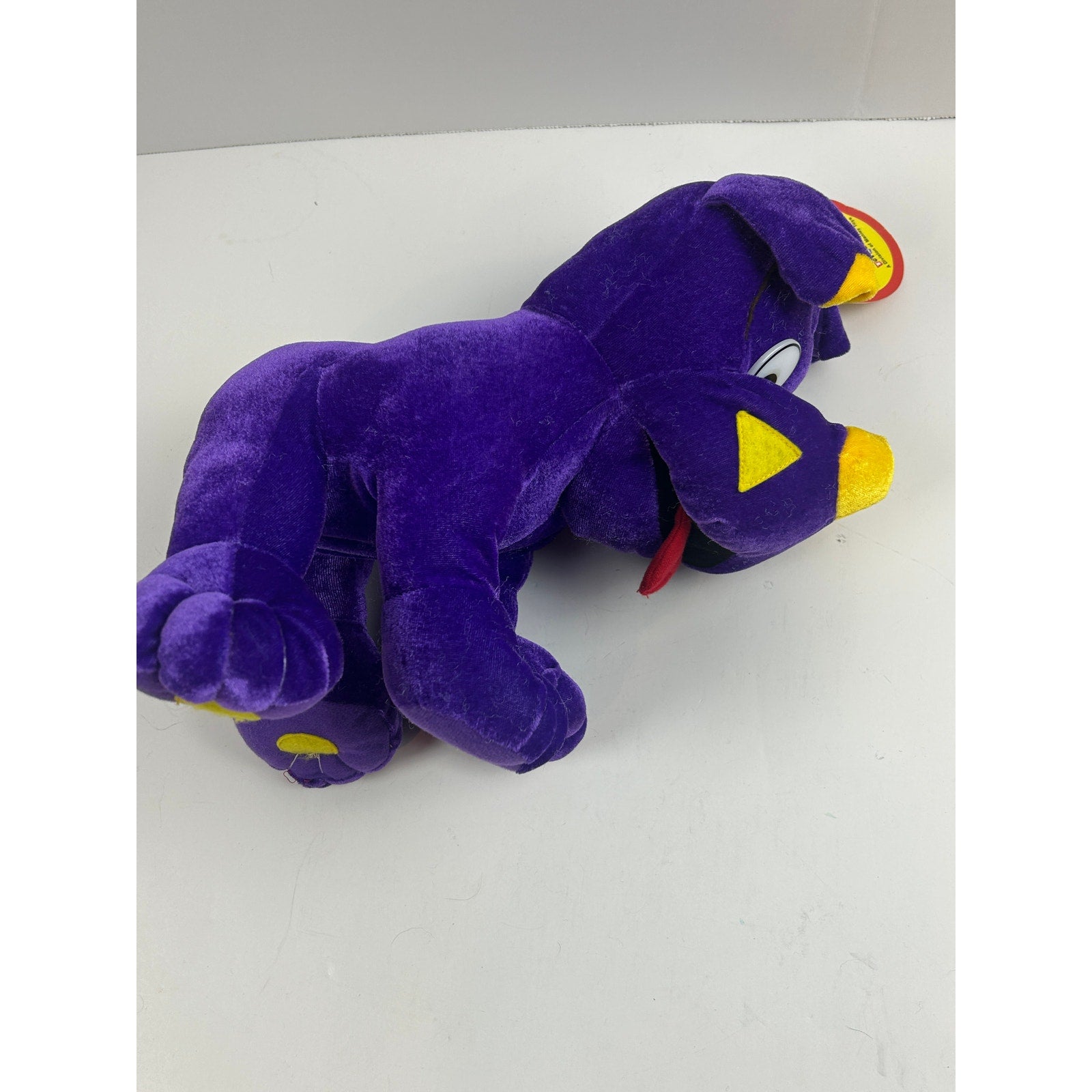 Toy Network Purple Dog Plush Stuffed Animal Yellow Spots Tongue Out 2003 NWT