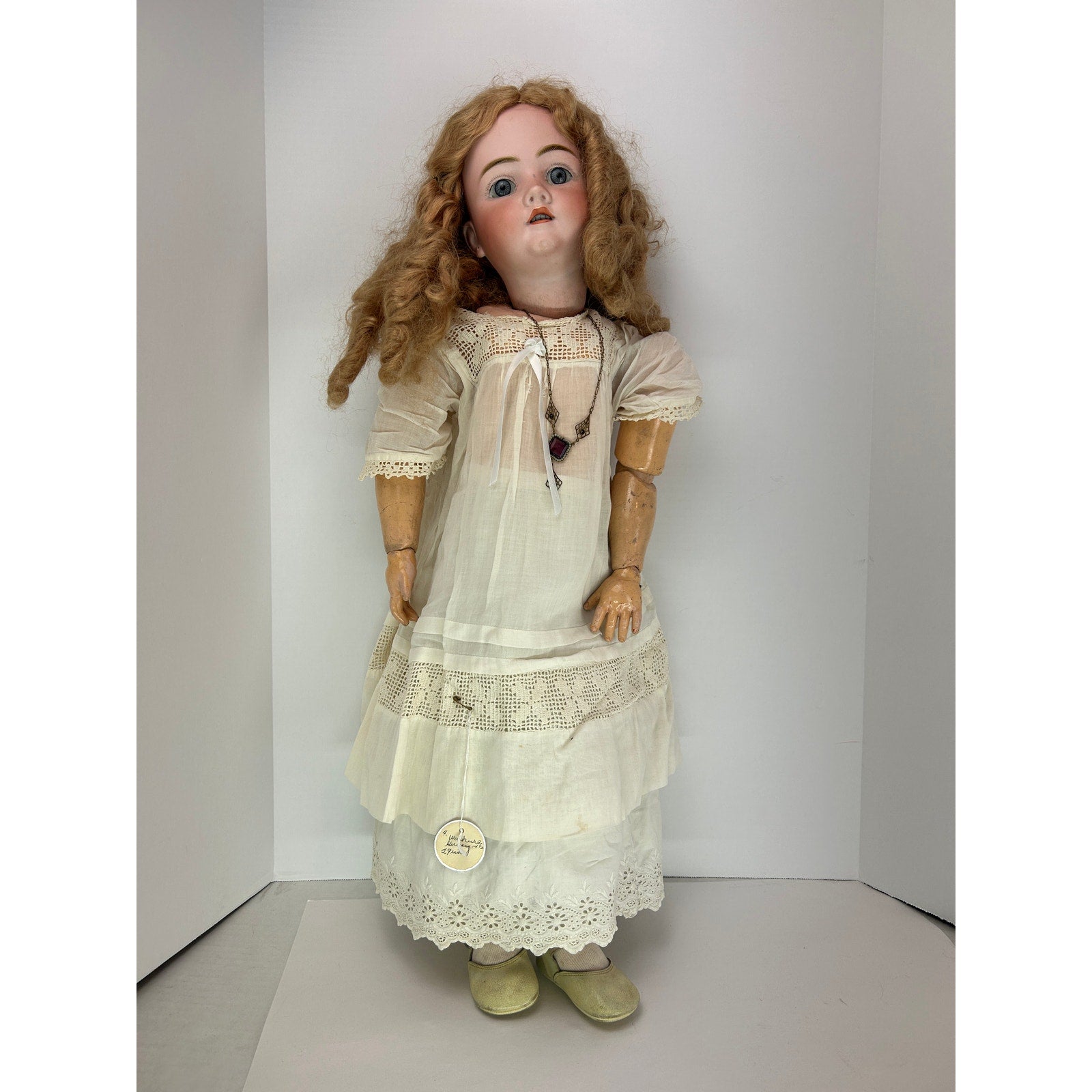 Kley & Hahn Walkure 29” bisque doll - blue sleep eyes - 4 teeth - c1900s Germany