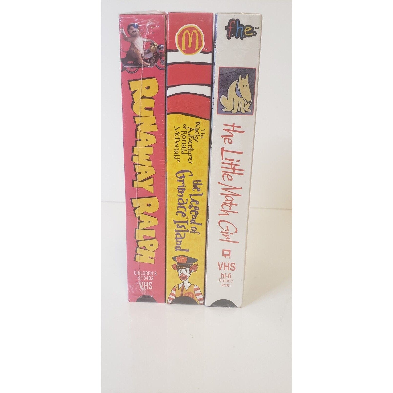 Cartoon VHS New Sealed Lot of 3 Runaway Ralph, Grimace, Little Match Girl