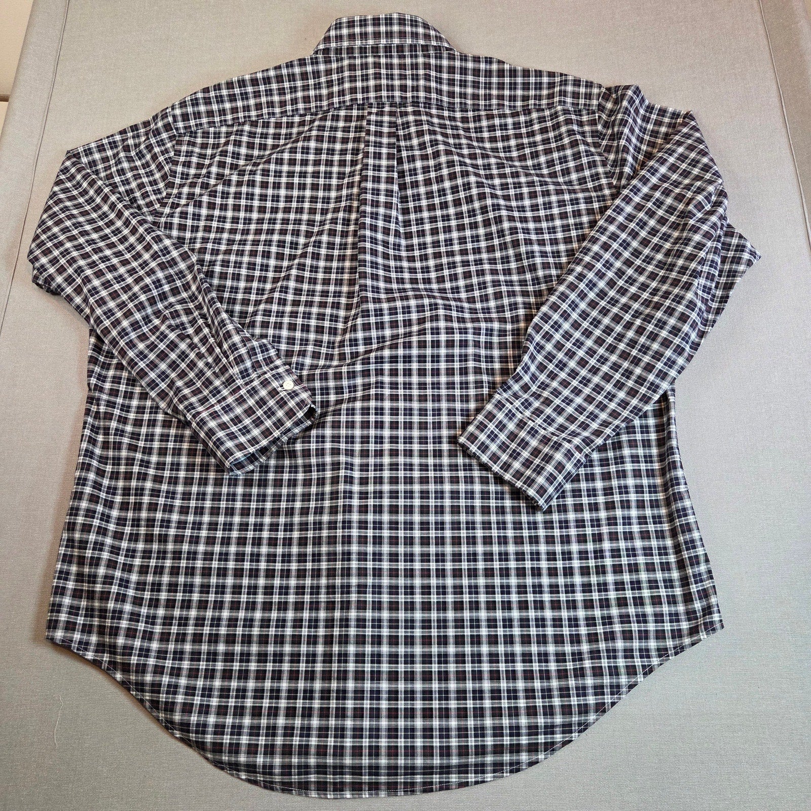 Lauren Ralph Lauren Classic Fit Non Iron Plaid Shirt 17 34/35 Cotton