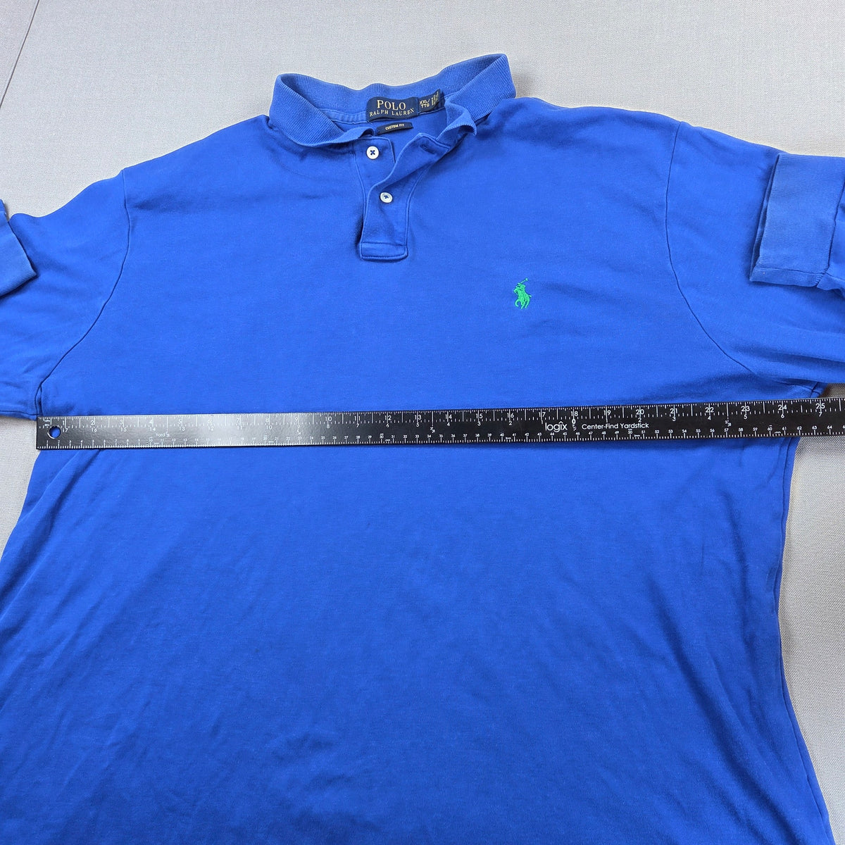 Polo Ralph Lauren Custom Fit Long Sleeve Polo Shirt XXL 100% Cotton Blue