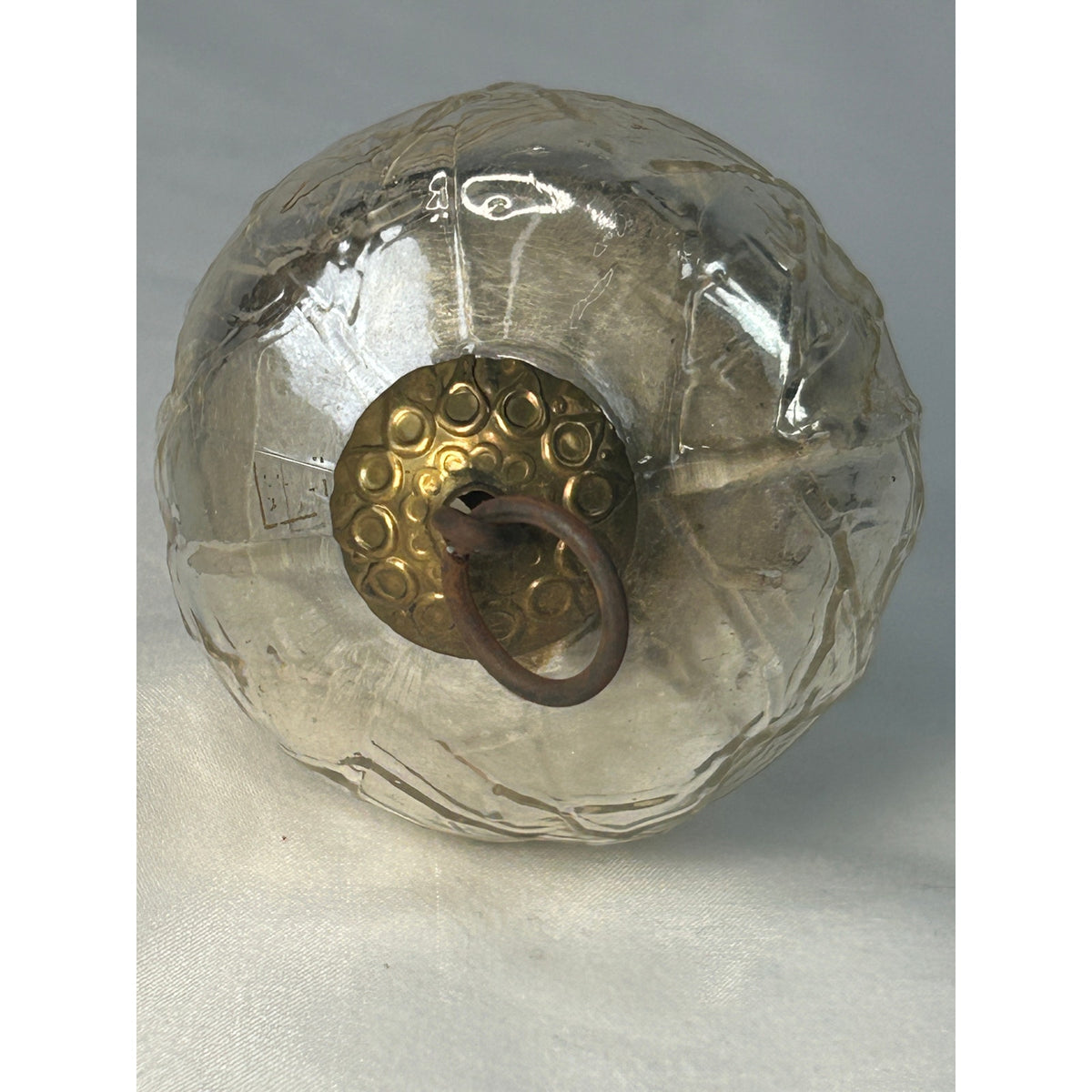 Antique 1800s German Kugel Silver Grape Cluster Glass Christmas Ornament 4"