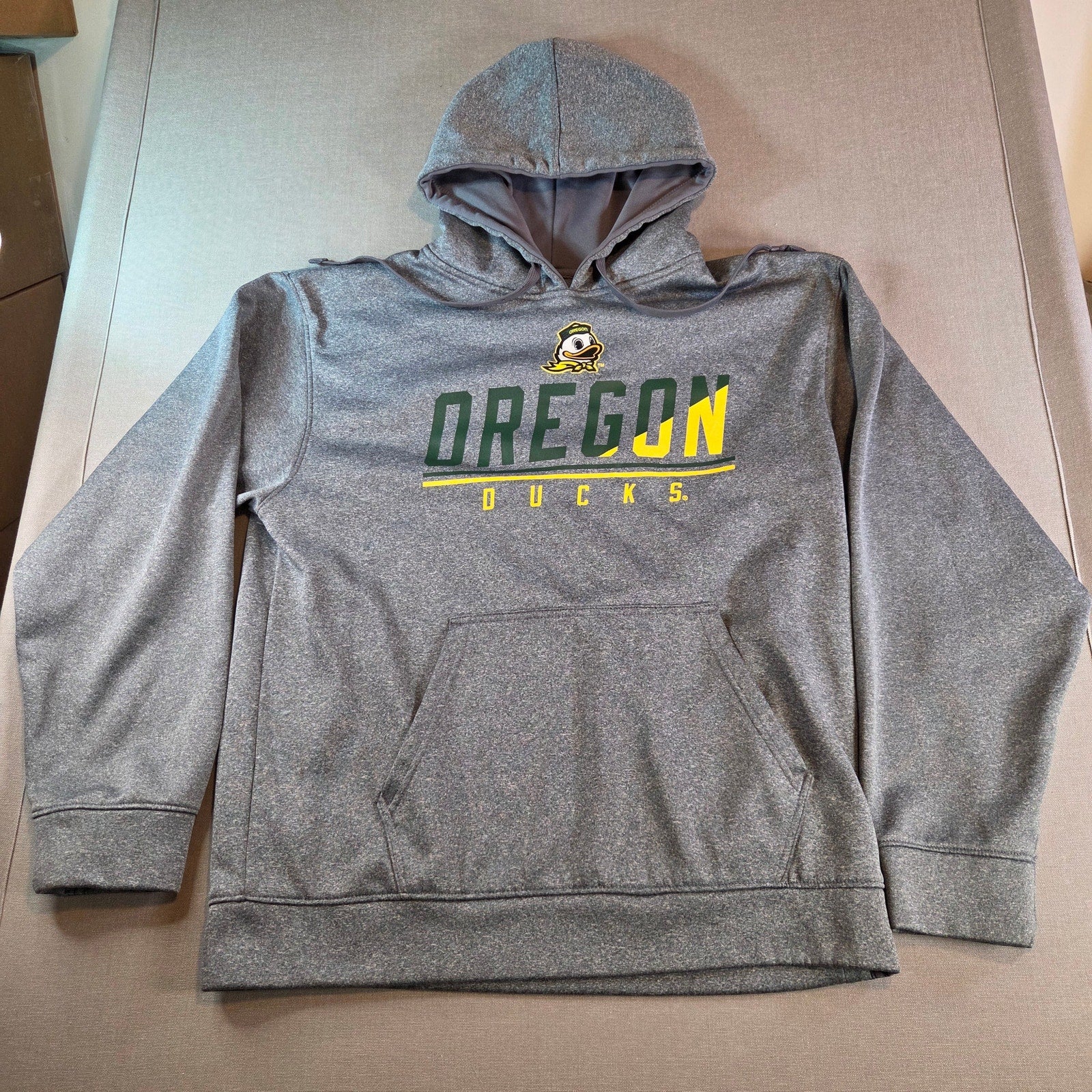 Champion Oregon Ducks Hoodie Gray Pullover Sweatshirt Men’s Size L
