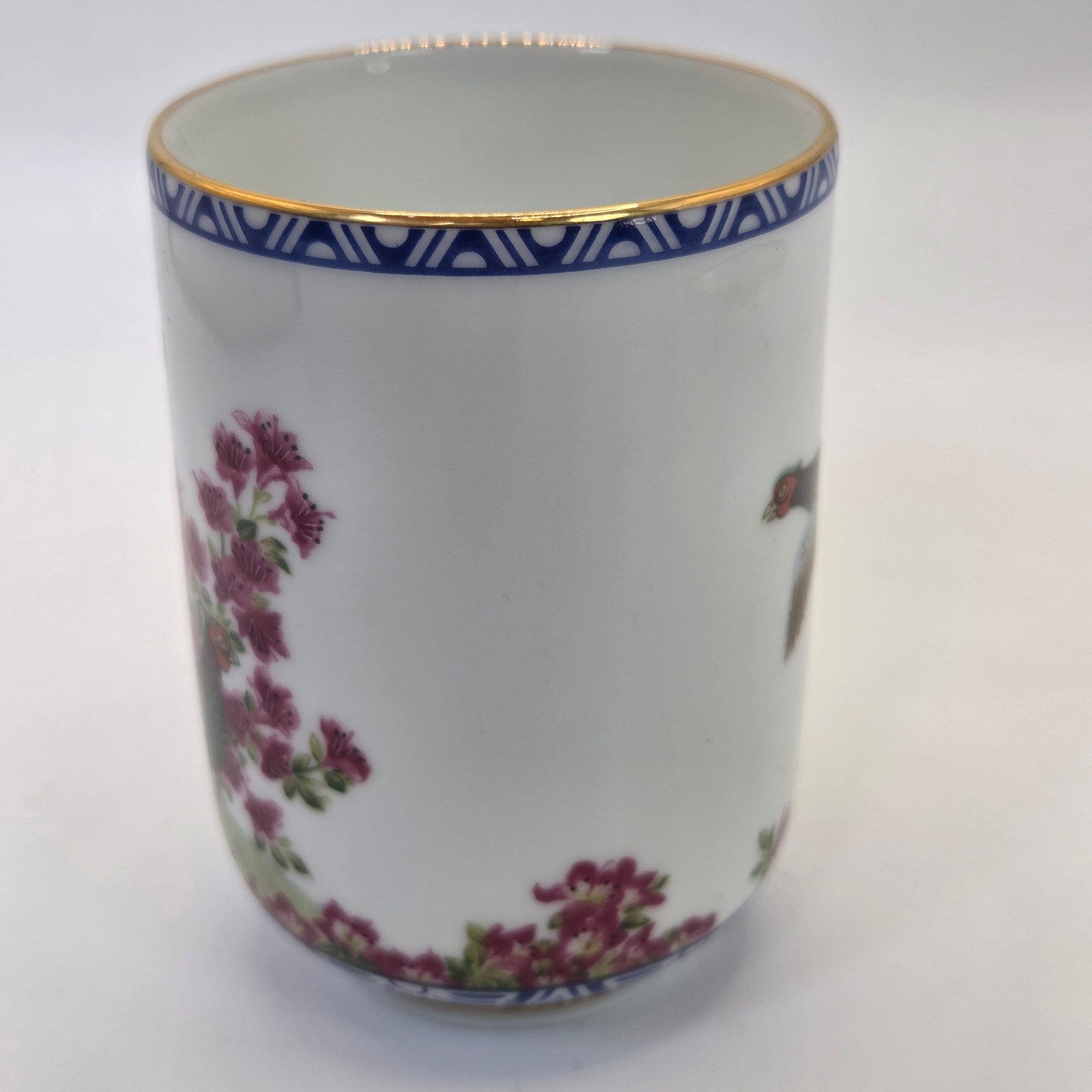Franklin Mint 1985 Fine Porcelain Tea Cup Pheasant Bird Floral Japan