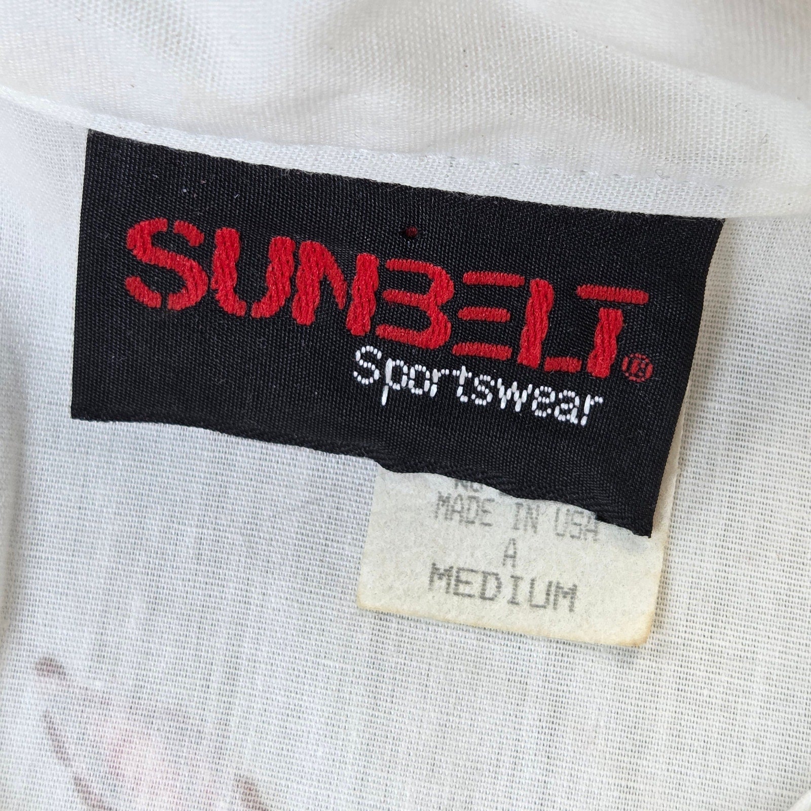 Sunbelt Sportswear Vintage Western Fringe Shirt Cowgirl Guitar USA M Medium