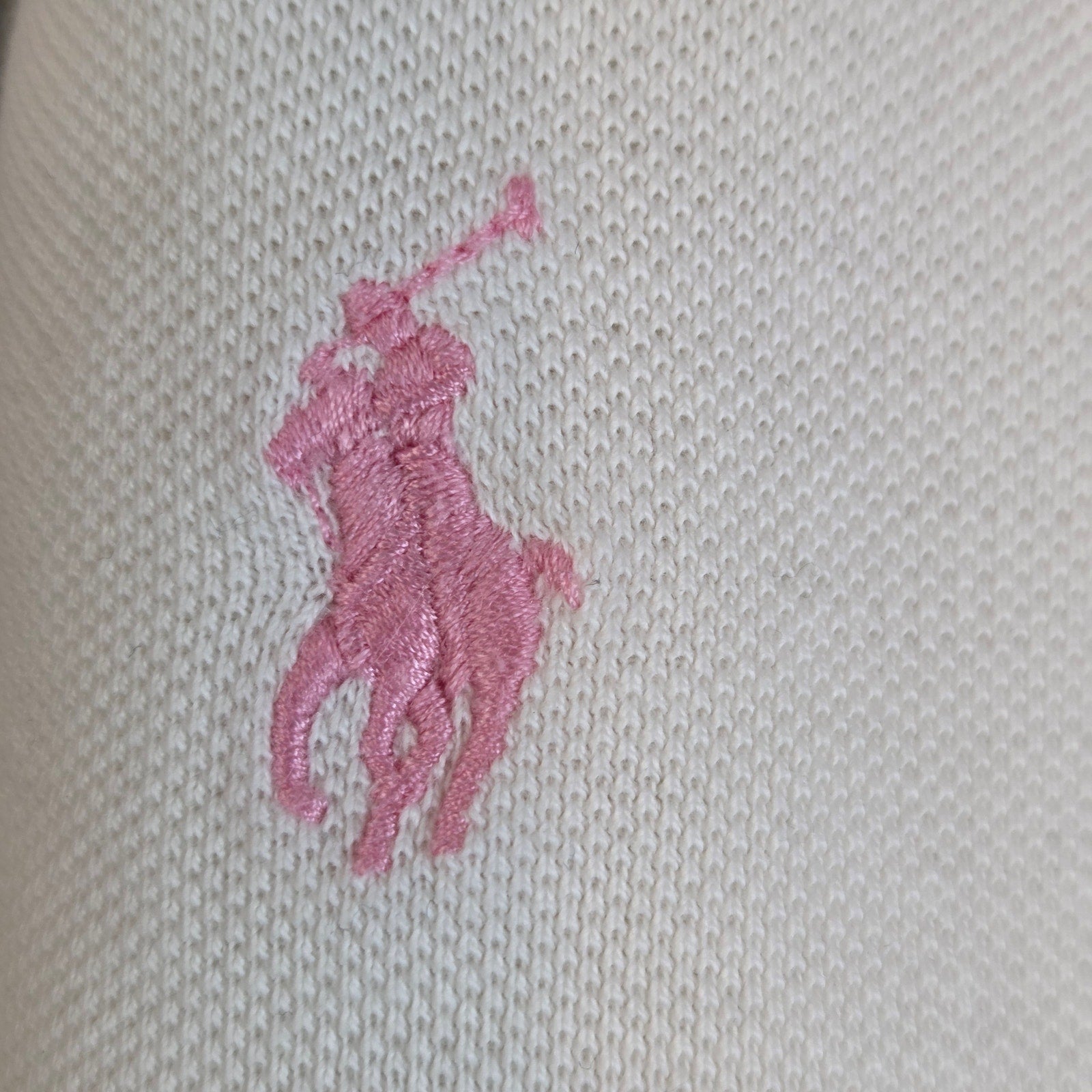 Polo Ralph Lauren Custom Fit White Polo Shirt XL Cotton Pink Pony Logo