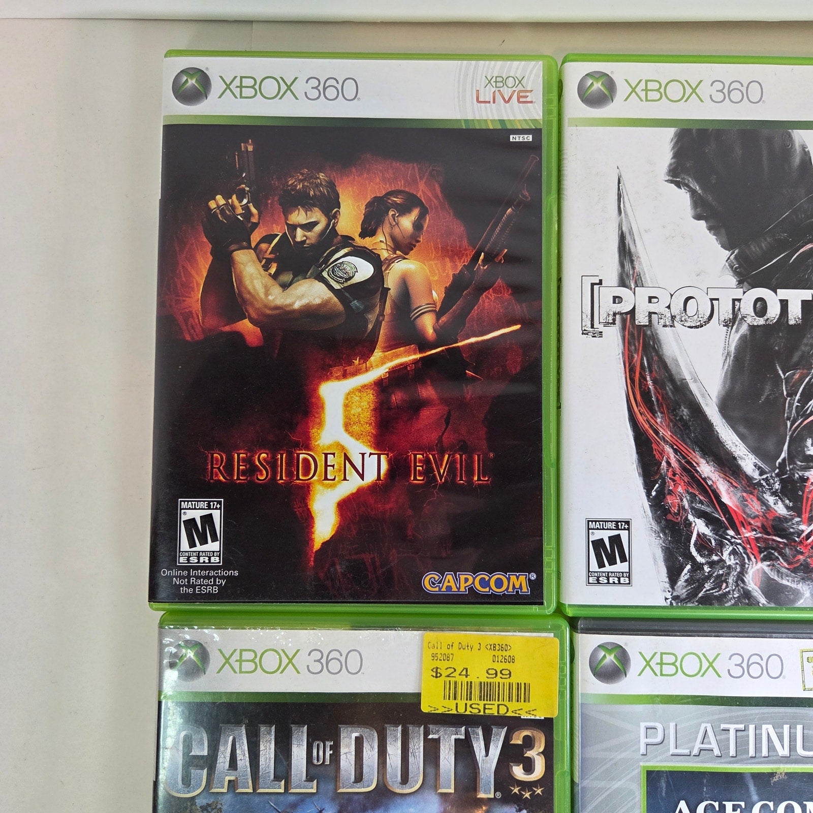 Xbox 360 Lot of 5 Games Shooter Action Adventure Bundle COD3 Res. Evil + more