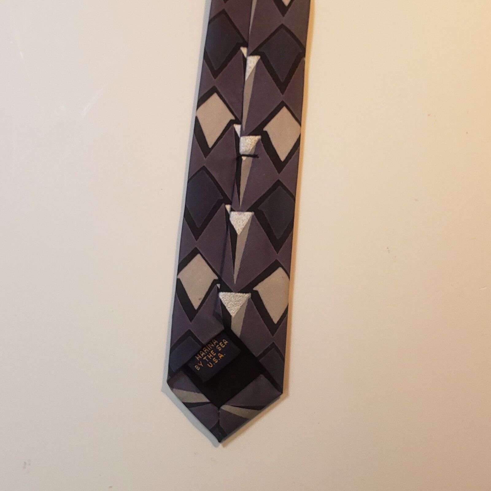 Mulberry Marina By The Sea Thai Silk Geometric Tie