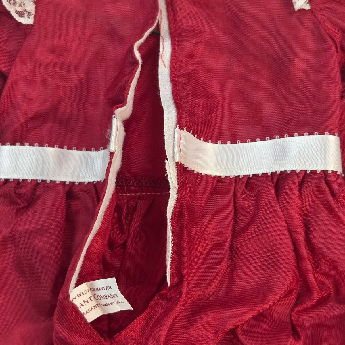 Pleasant Company Samantha Cranberry Party Dress 1986 West Germany Heart Lace