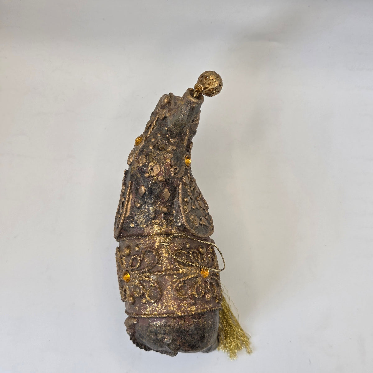 Silvestri Handcrafted Elephant Ornament Resin Jeweled Gold Tassel Decor
