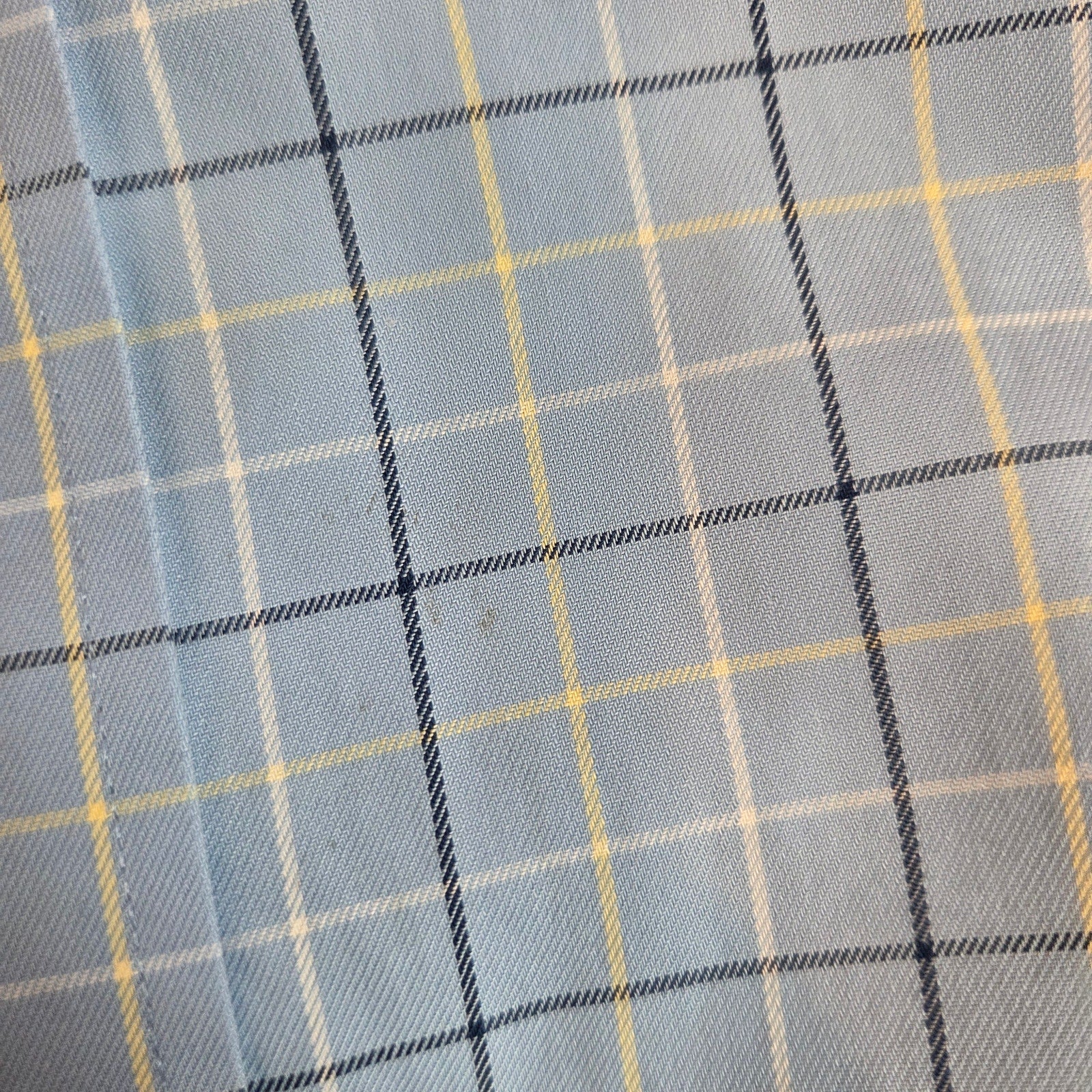 LL Bean Mens L Wrinkle Resistant Short Sleeve Shirt Blue Plaid Cotton Malaysia