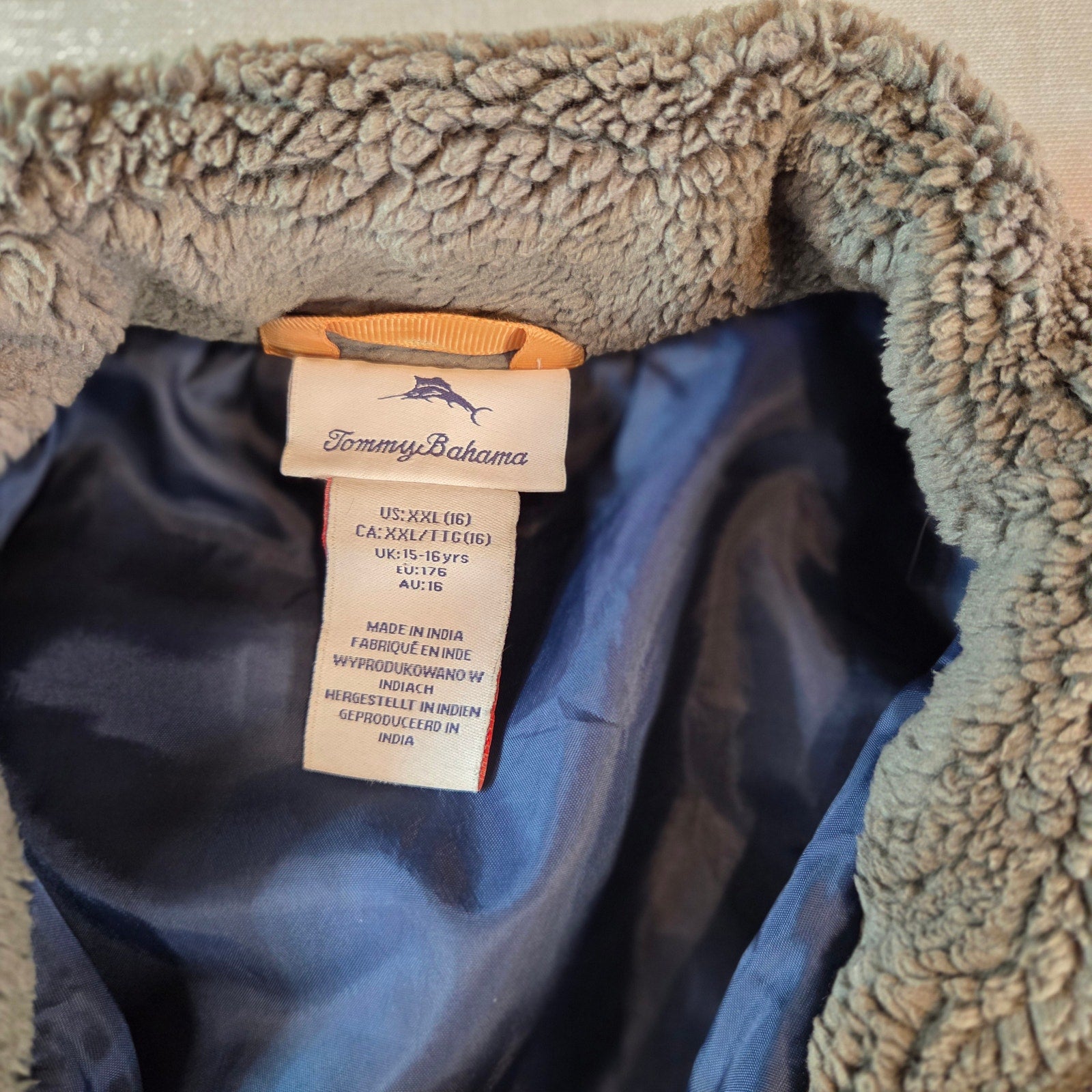 Tommy Bahama Girls XXL (16) Fleece Jacket – Green Blue Yellow, Full Zip
