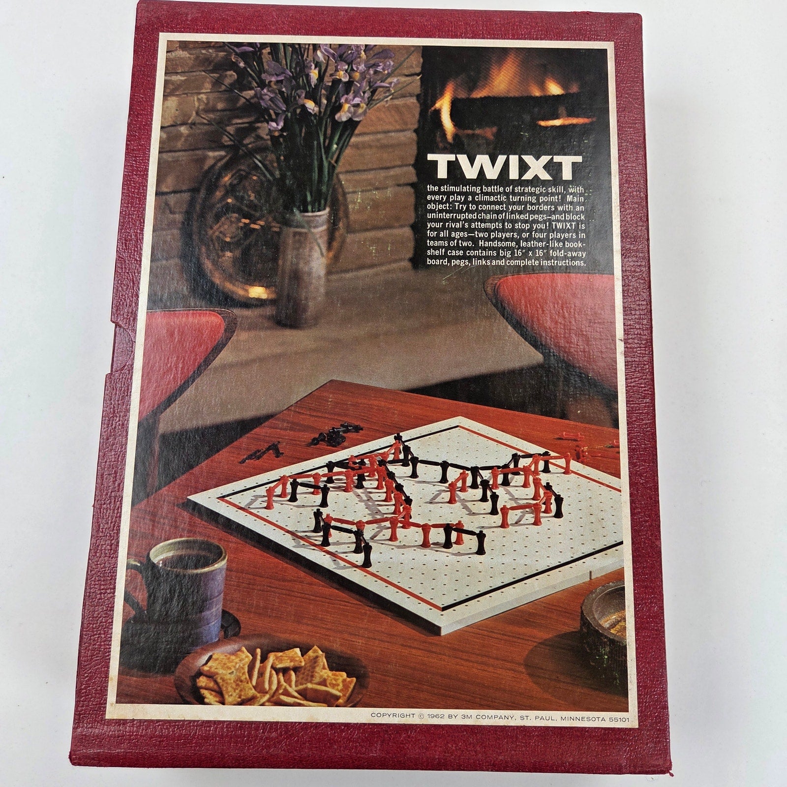 Vintage 1962 3M TwixT Bookshelf Strategy Board Game Complete Excellent