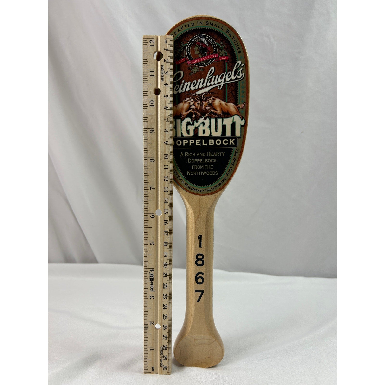 Leinenkugel's Big Butt Doppelbock Wood Beer Tap Handle Vintage 12 Inch