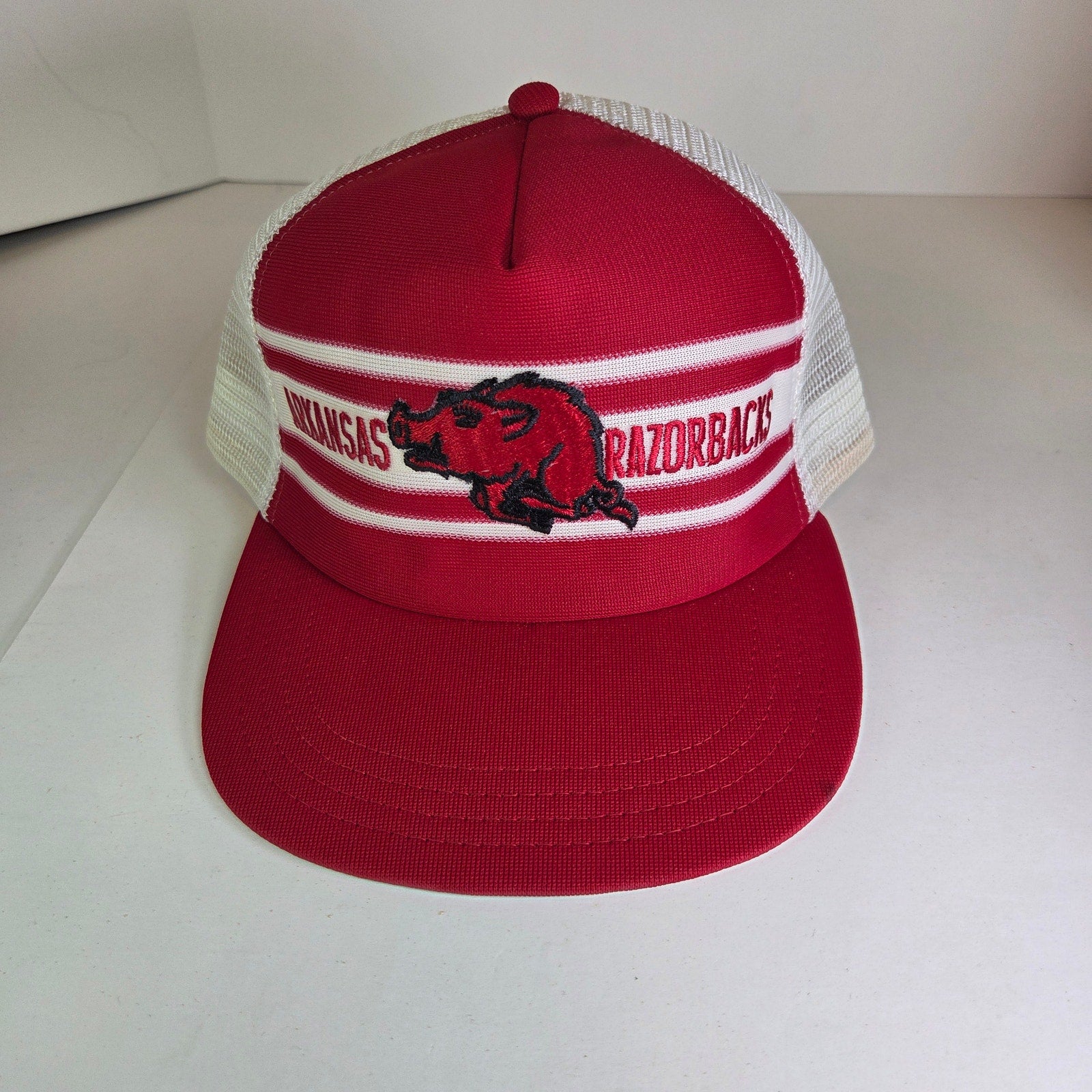 Vintage Arkansas Razorbacks Trucker Hat Mesh Snapback Made USA 70s 80s