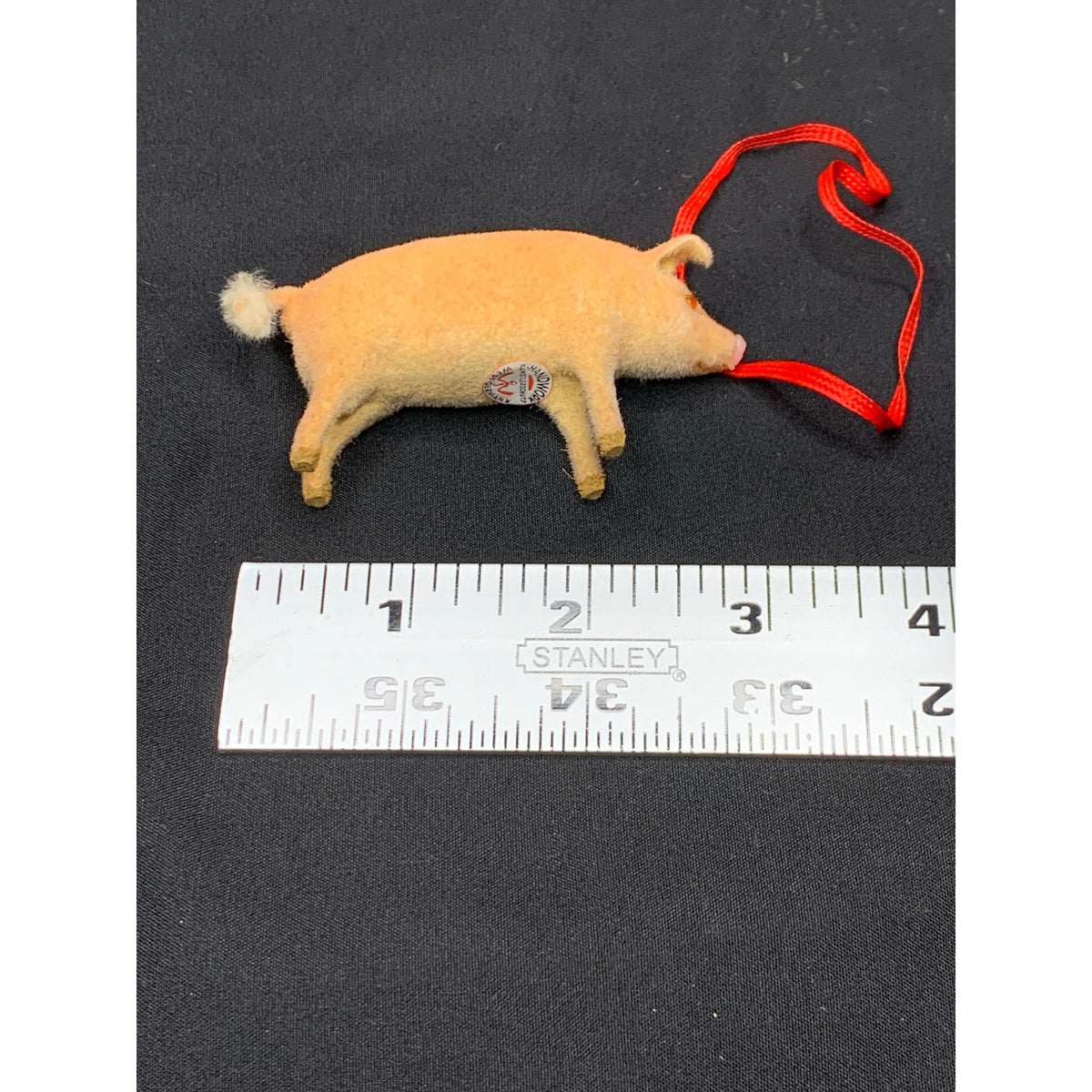 Vintage Wagner Kunstlerschutz Flocked Pig West Germany 1966-1983 Ornament