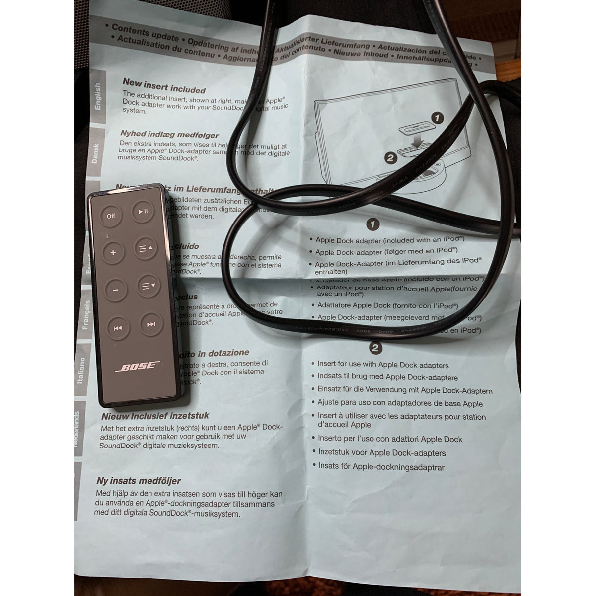 Bose SoundDock Series II Digital Music System Remote Power Adapter Tested OEM