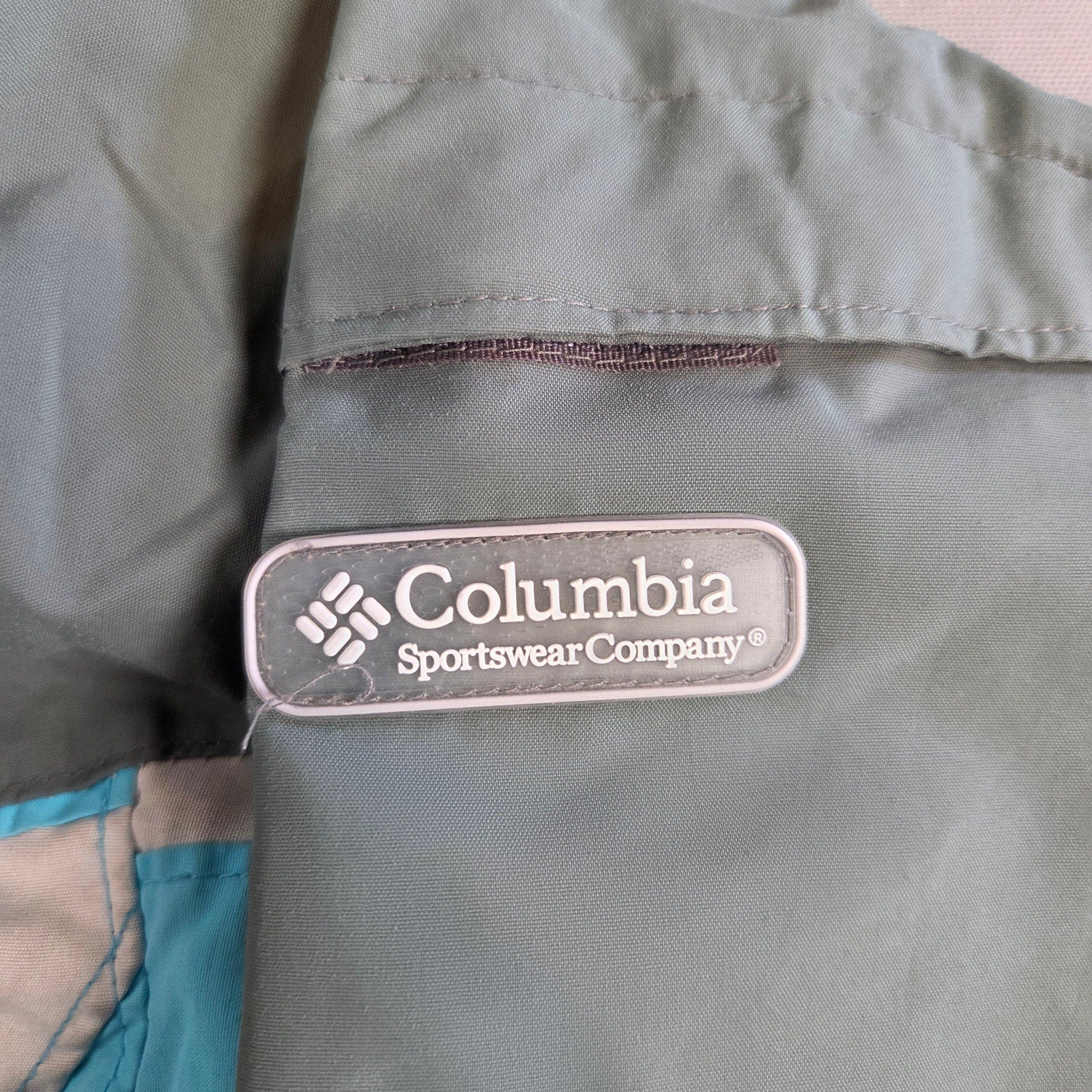 Columbia Women’s XL Blue Gray Hooded Windbreaker Jacket Lightweight Nylon