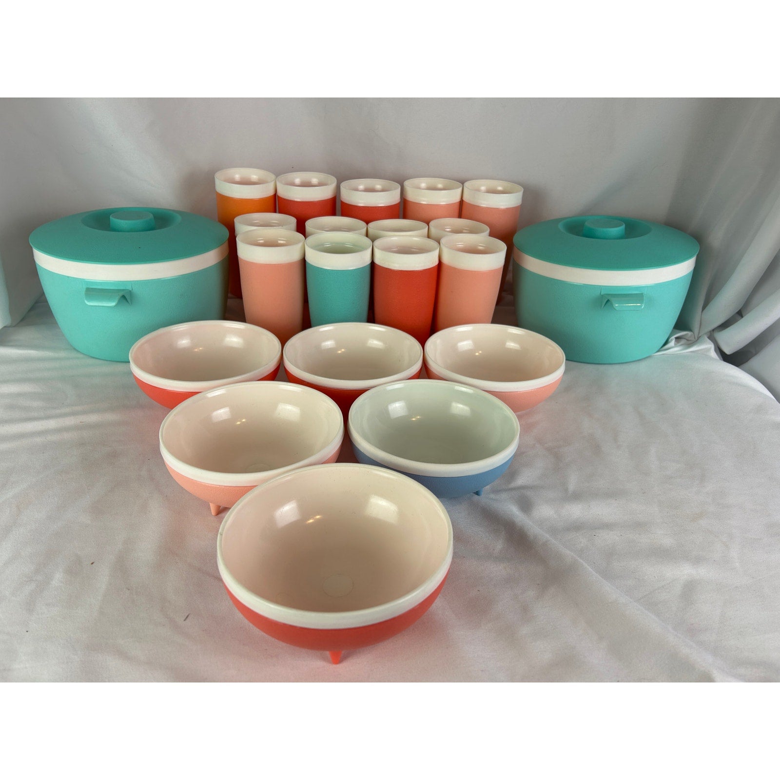 Bolero Therm O Ware MCM Bowl Tumbler Ice Bucket Set Retro Pastel Lot