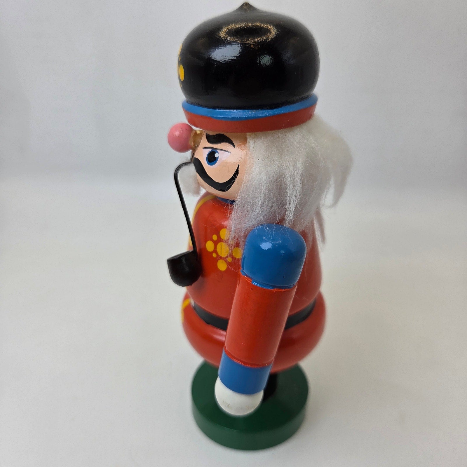 Vintage German Räucherfigur Wooden Incense Smoker Soldier with Pipe 6"