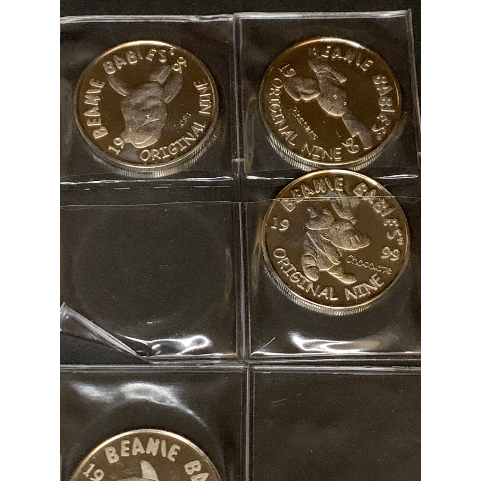 1999 Ty Beanie Babies Platinum Collector Coin Token Lot Of 11 Original