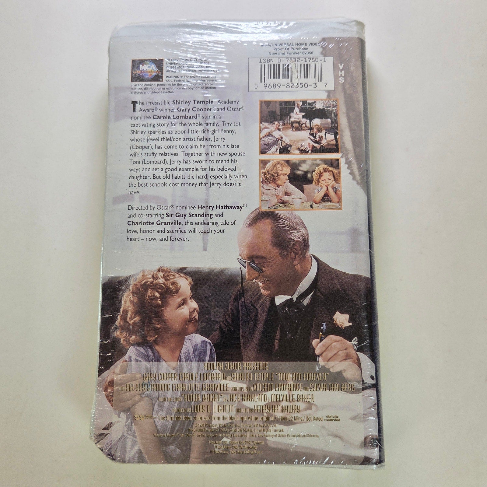 Shirley Temple Now and Forever VHS 2004 Colorized Sealed Clamshell Gary Cooper