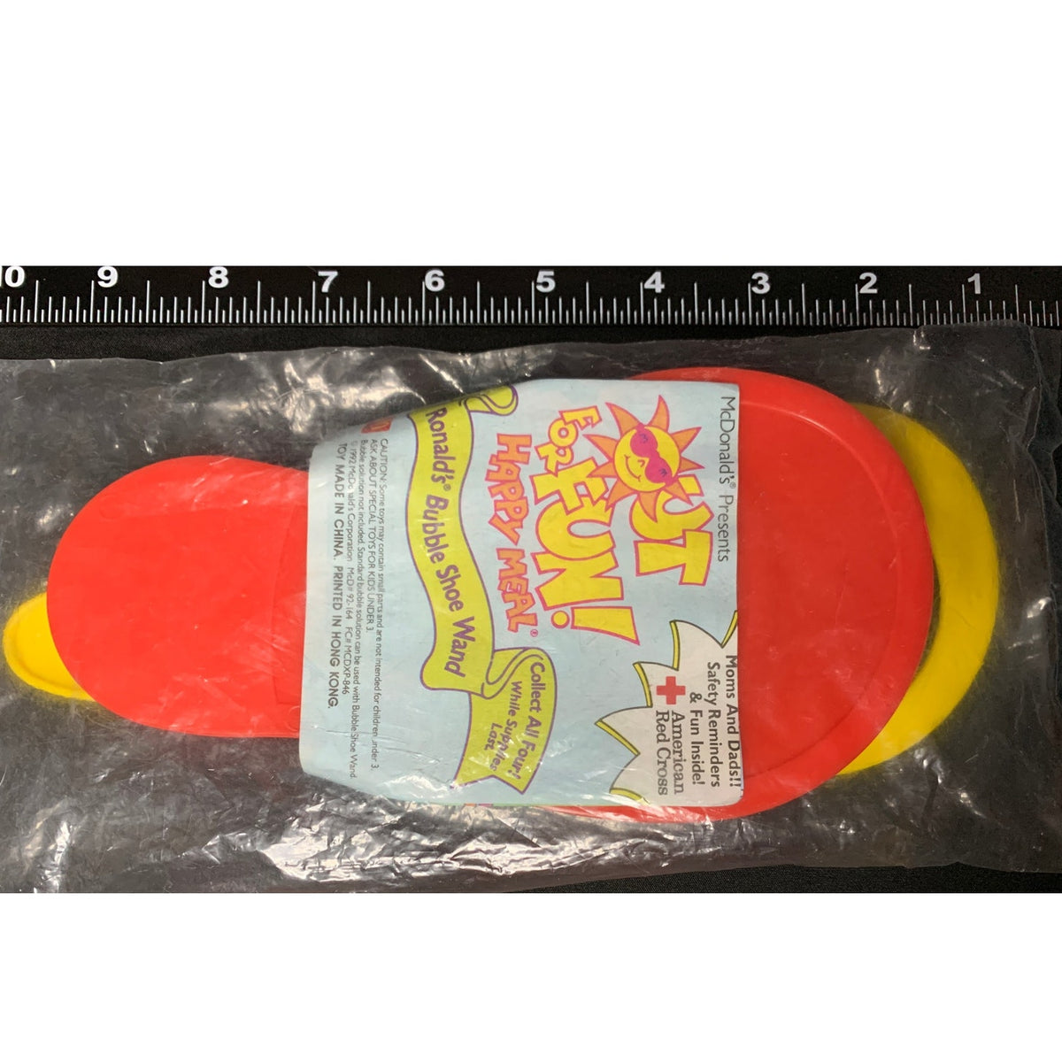 1992 McDonald's Out For Fun Ronald's Bubble Shoe Wand Happy Meal Toy Sealed