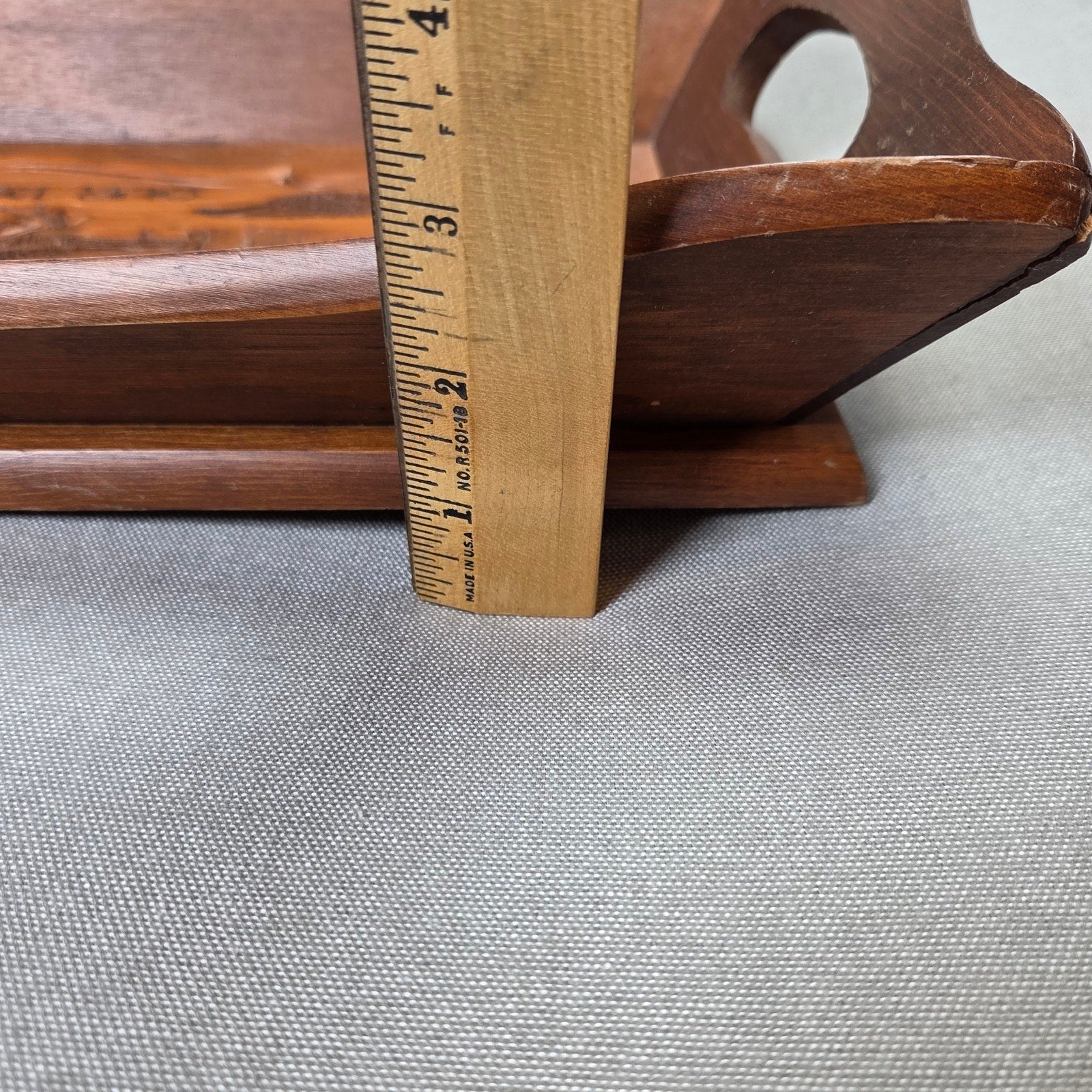 Vintage Wooden Bread Basket Tray Give Us This Day Our Daily Bread 18in