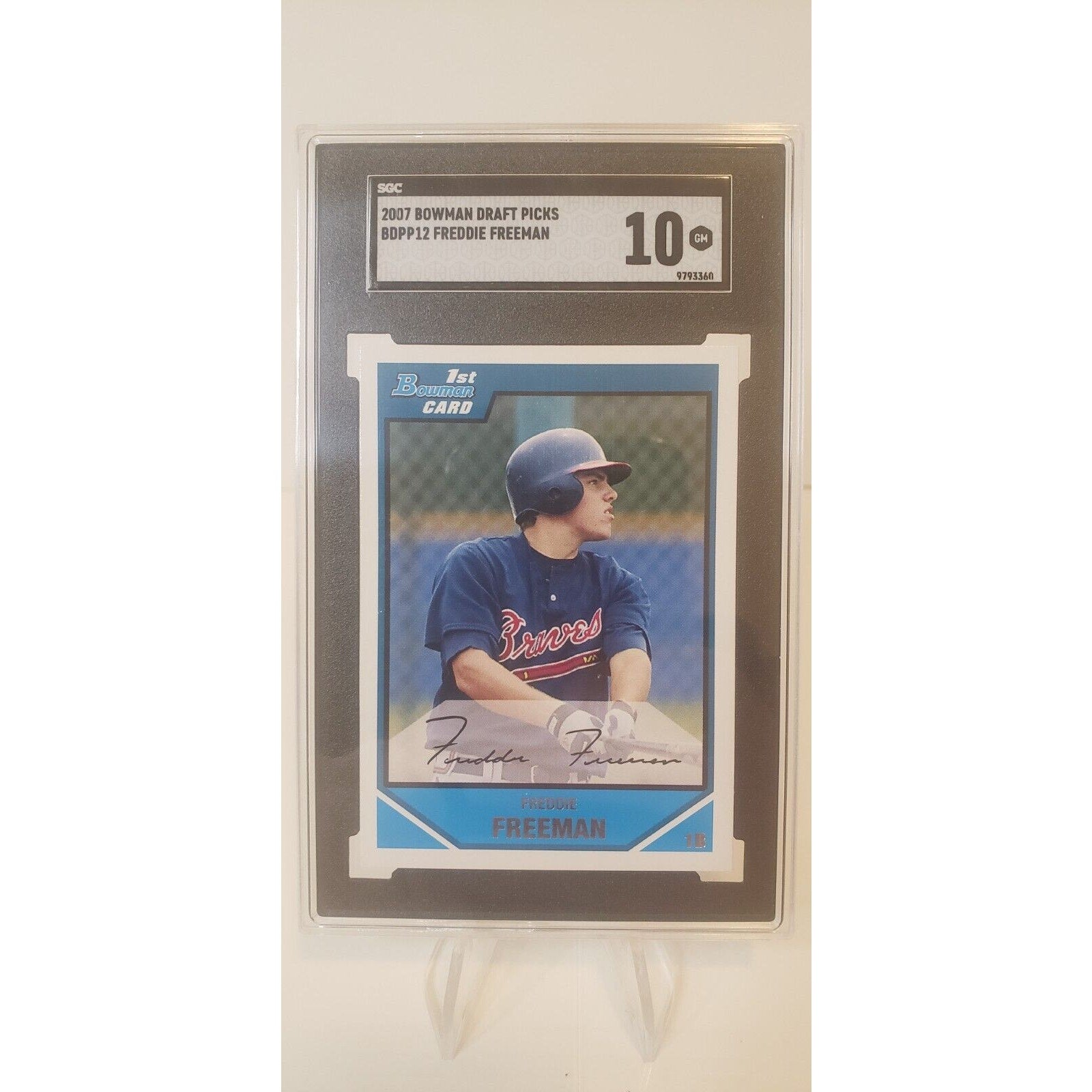 2007 Bowman Draft Picks Freddie Freeman RC BDP12 SGC 10 Gem Mint