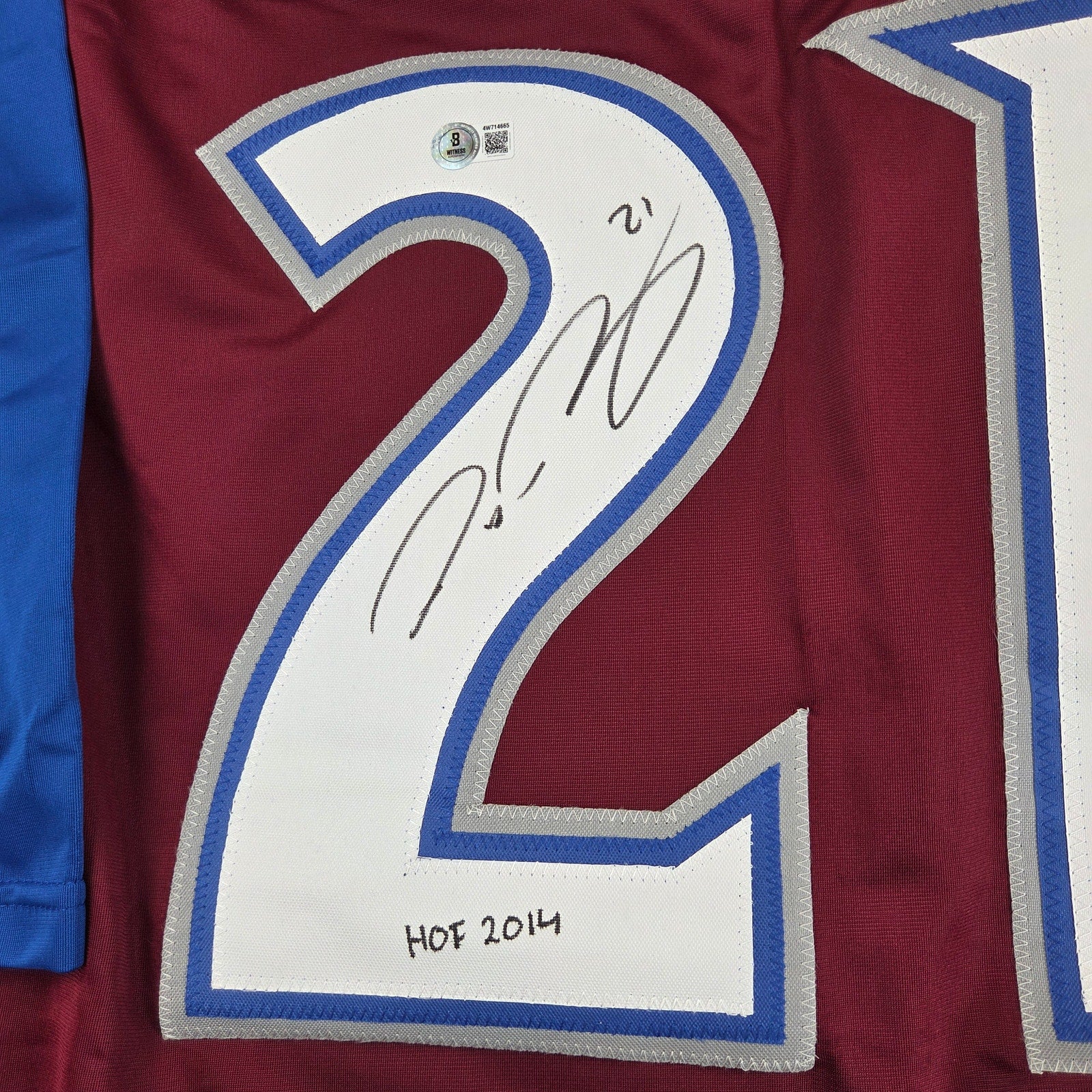 Peter Forsberg HOF 2014 Signed Avalanche Custom Home Jersey BAS Witness COA