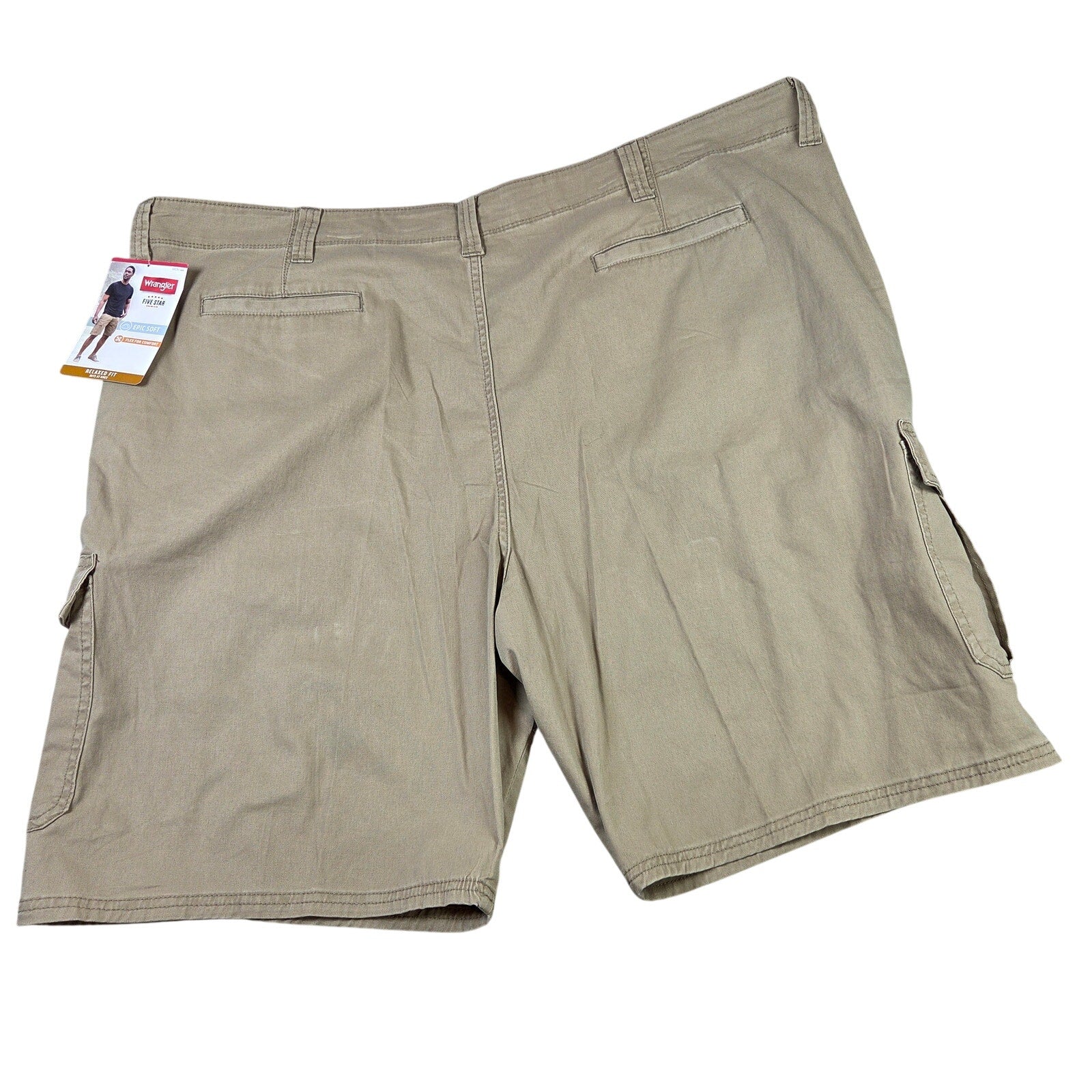Wrangler Five Star Premium Relaxed Fit Cargo Shorts Khaki 48x10 NWT New