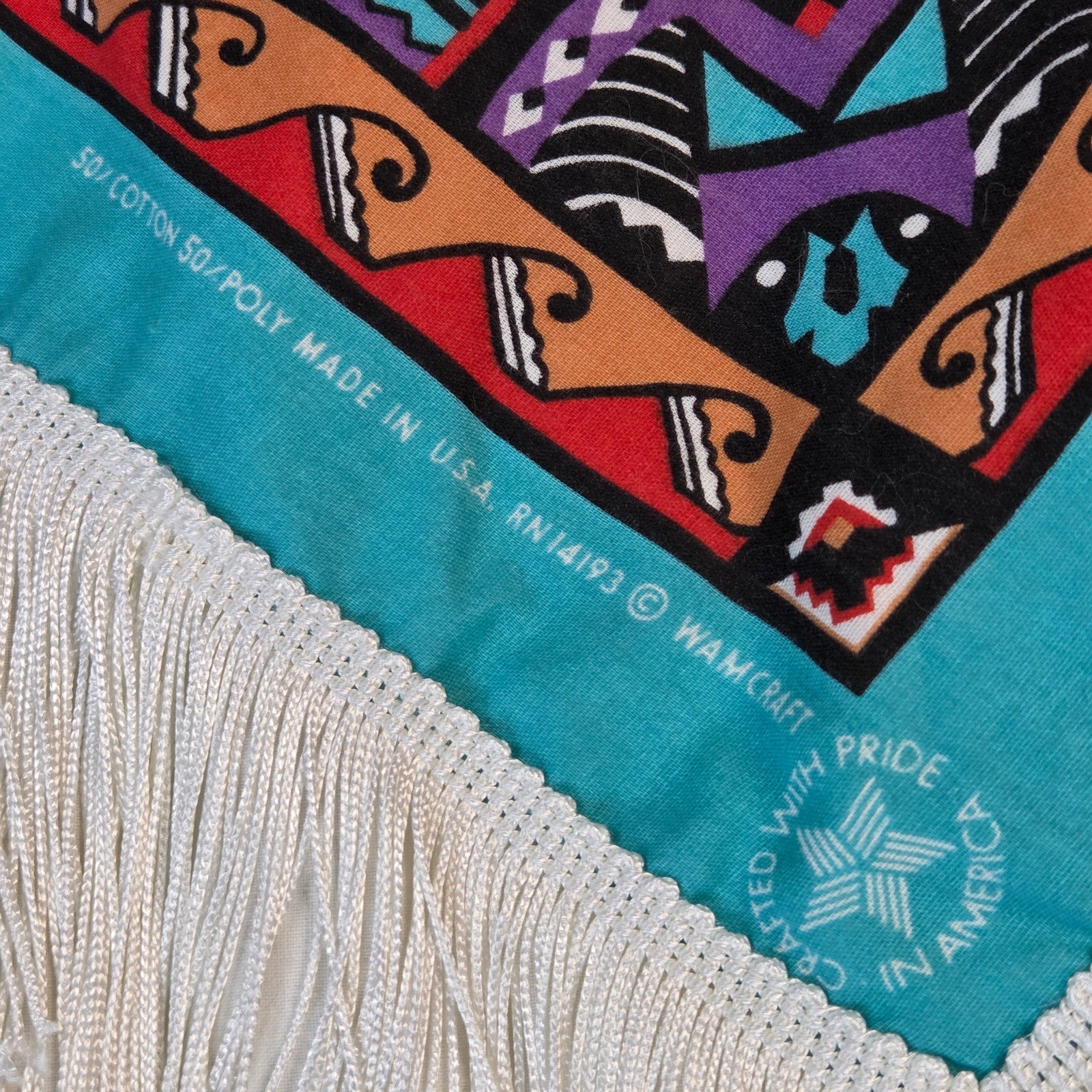 Wamcraft Hazelwood Club Phoenix Southwestern Fringe Beaded Top USA M VTG
