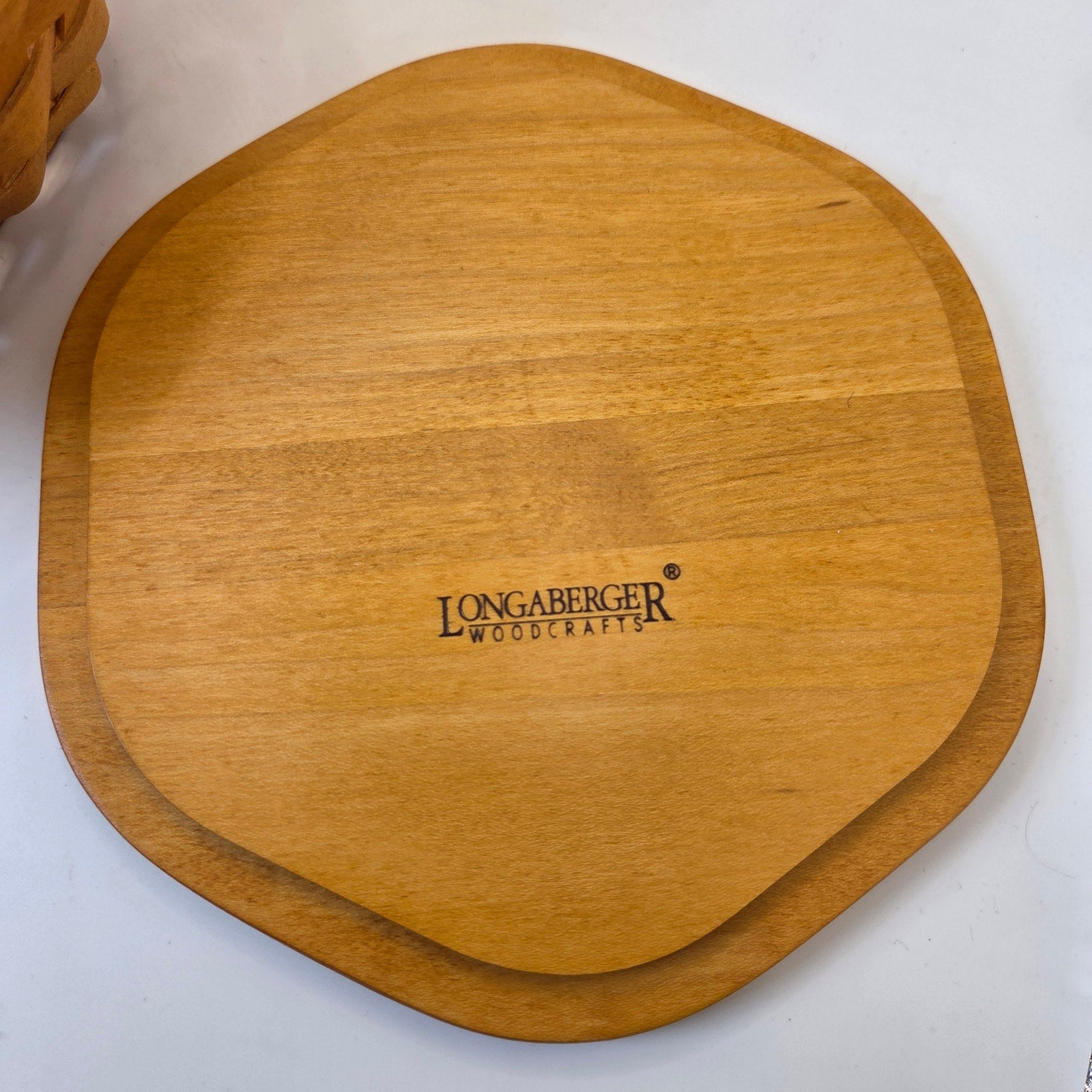 Longaberger 1998 7in Generations Basket 13757 Lid Protector Tie-On USA