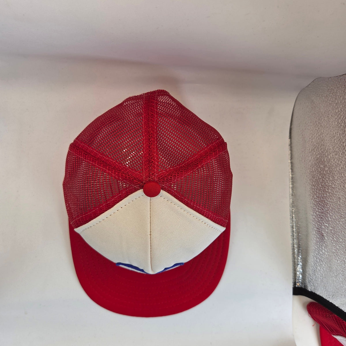 Vintage OK Hardware Trucker Snapback Hat USA Industrial Uniform Company Red