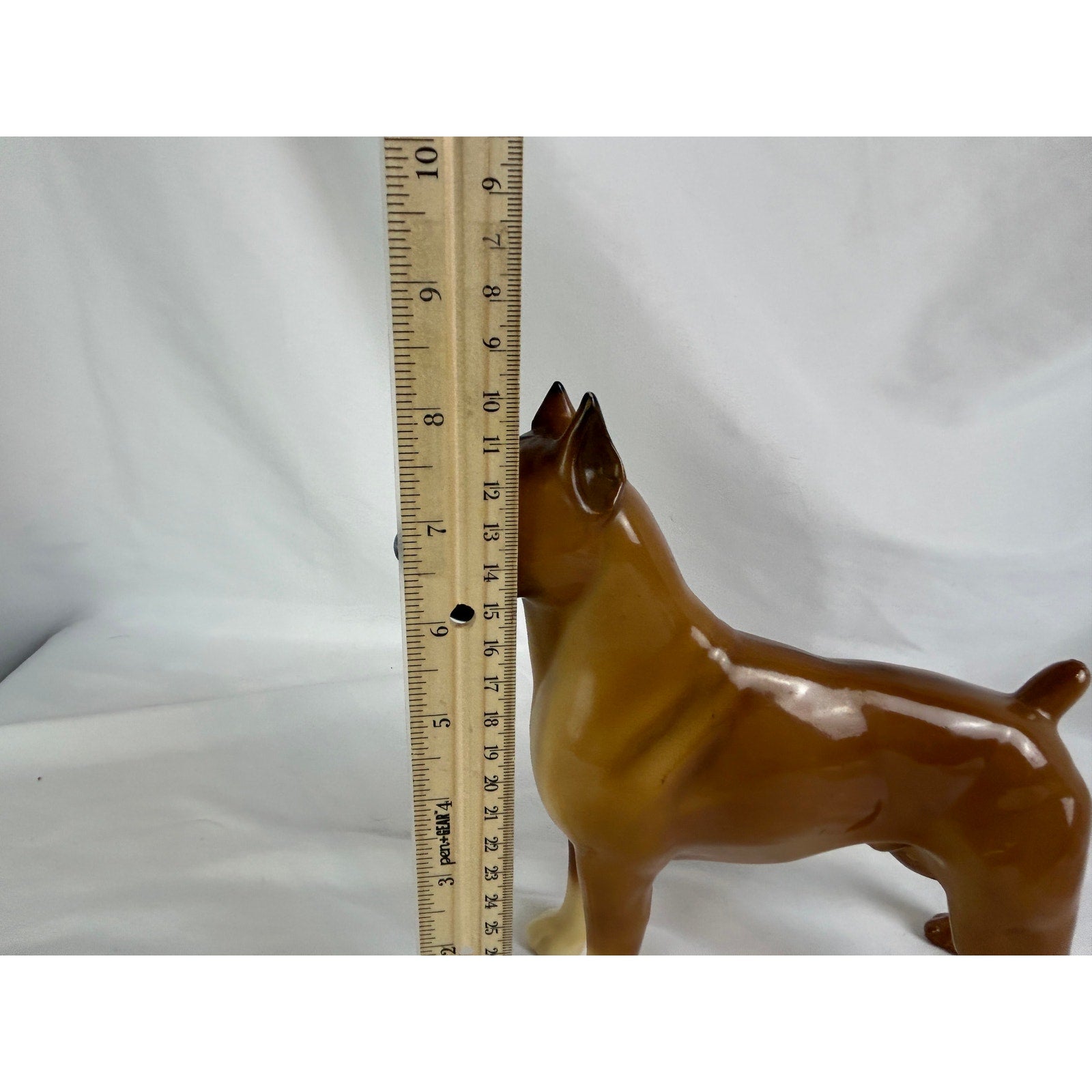 Vintage Boxer Dog Figurine 8" Mid Century Breyer Style