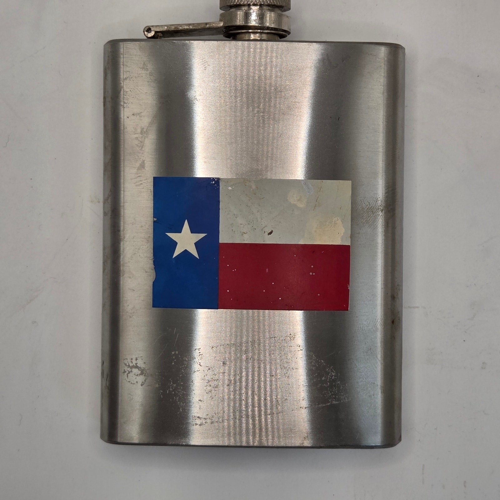 Texas Flag Stainless Steel 8oz Hip Flask Unbranded Drinkware Used Condition