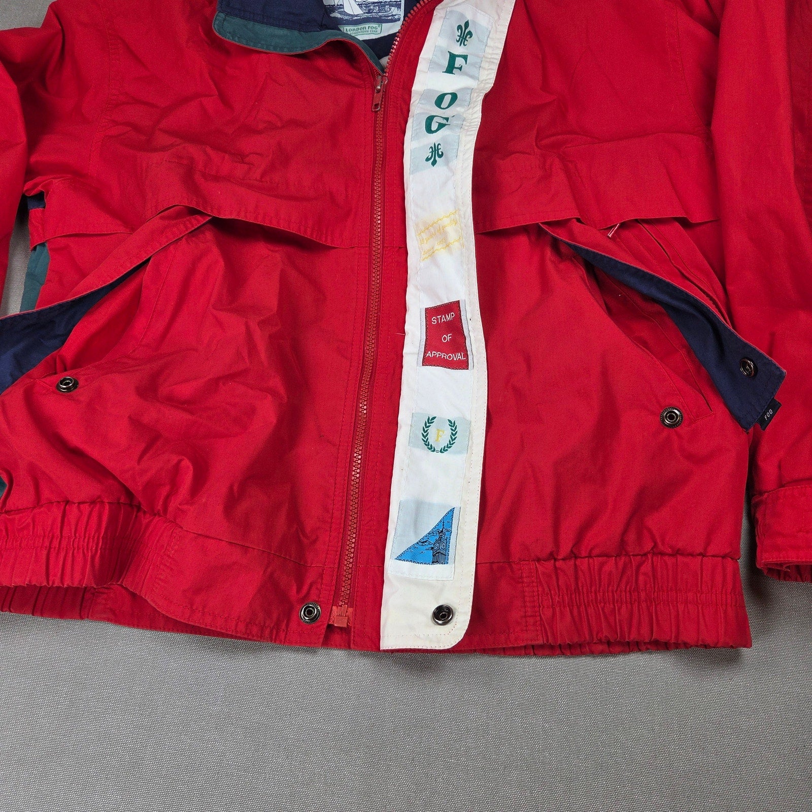 London Fog FOG Vintage Sailing Jacket Windbreaker Hooded Korea Mens M