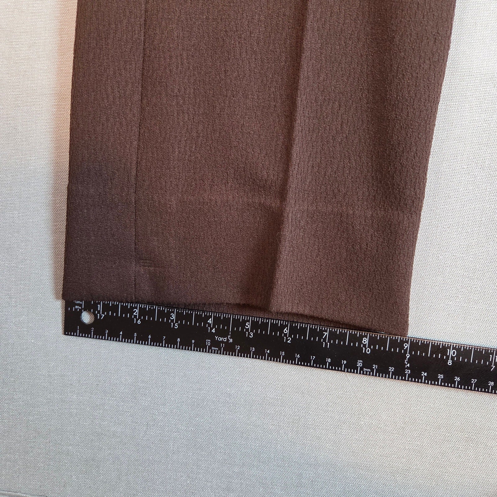 Vintage Handmade Brown Pleated Dress Pants 1970s 37x26.5 Cuffed Hem