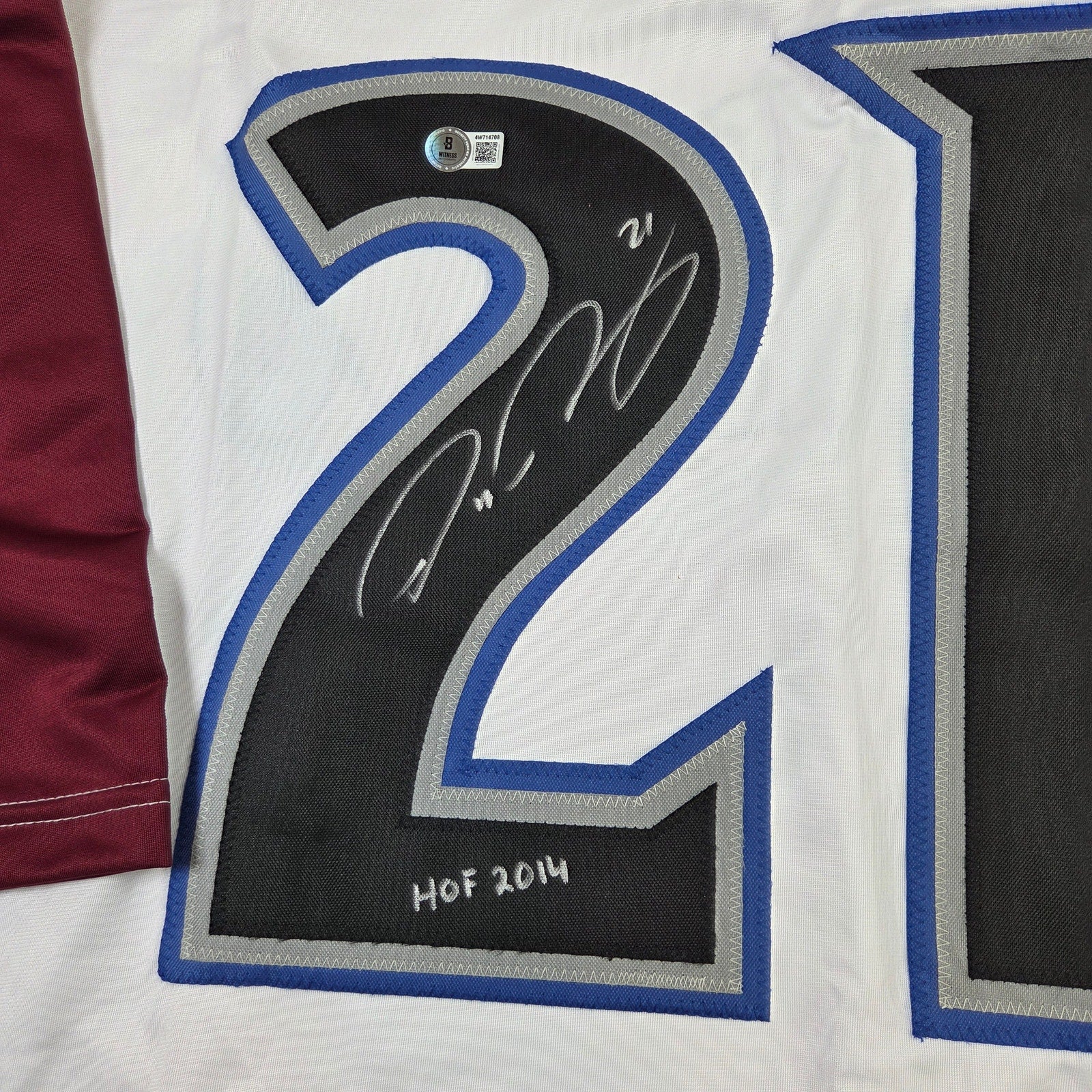 Peter Forsberg HOF 2014 Signed Avalanche Custom Jersey BAS Witness COA