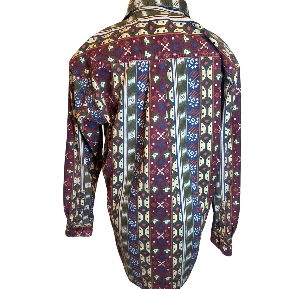 Vintage Woolrich Southwestern Geometric Shirt Mens L USA Cotton Western 90s
